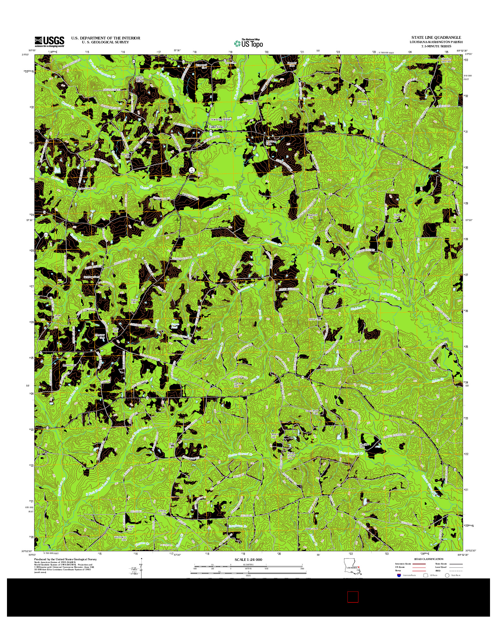 USGS US TOPO 7.5-MINUTE MAP FOR STATE LINE, LA 2012