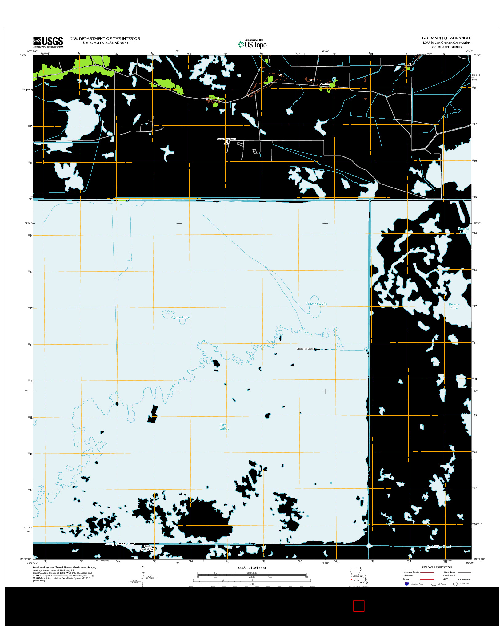 USGS US TOPO 7.5-MINUTE MAP FOR F-R RANCH, LA 2012