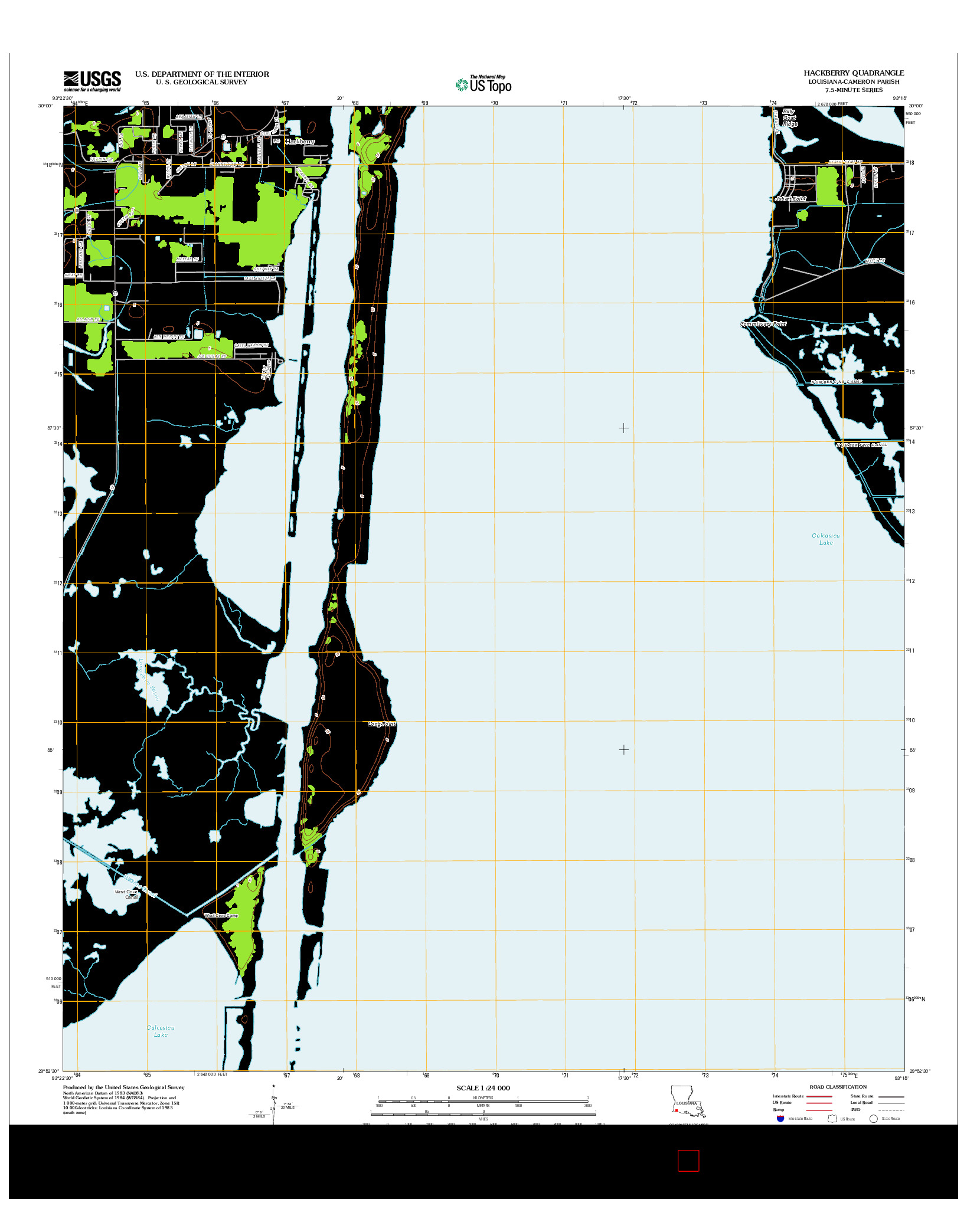 USGS US TOPO 7.5-MINUTE MAP FOR HACKBERRY, LA 2012