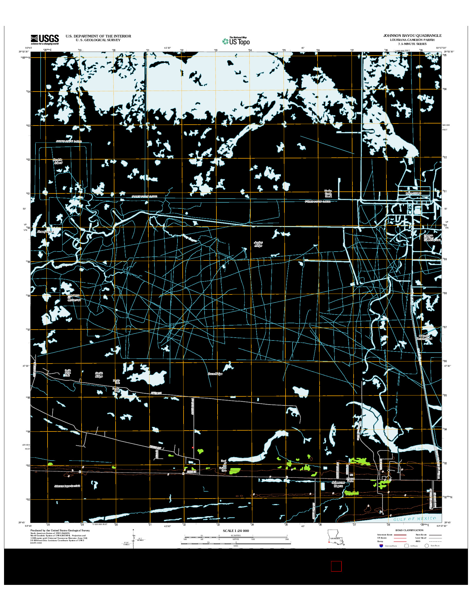 USGS US TOPO 7.5-MINUTE MAP FOR JOHNSON BAYOU, LA 2012