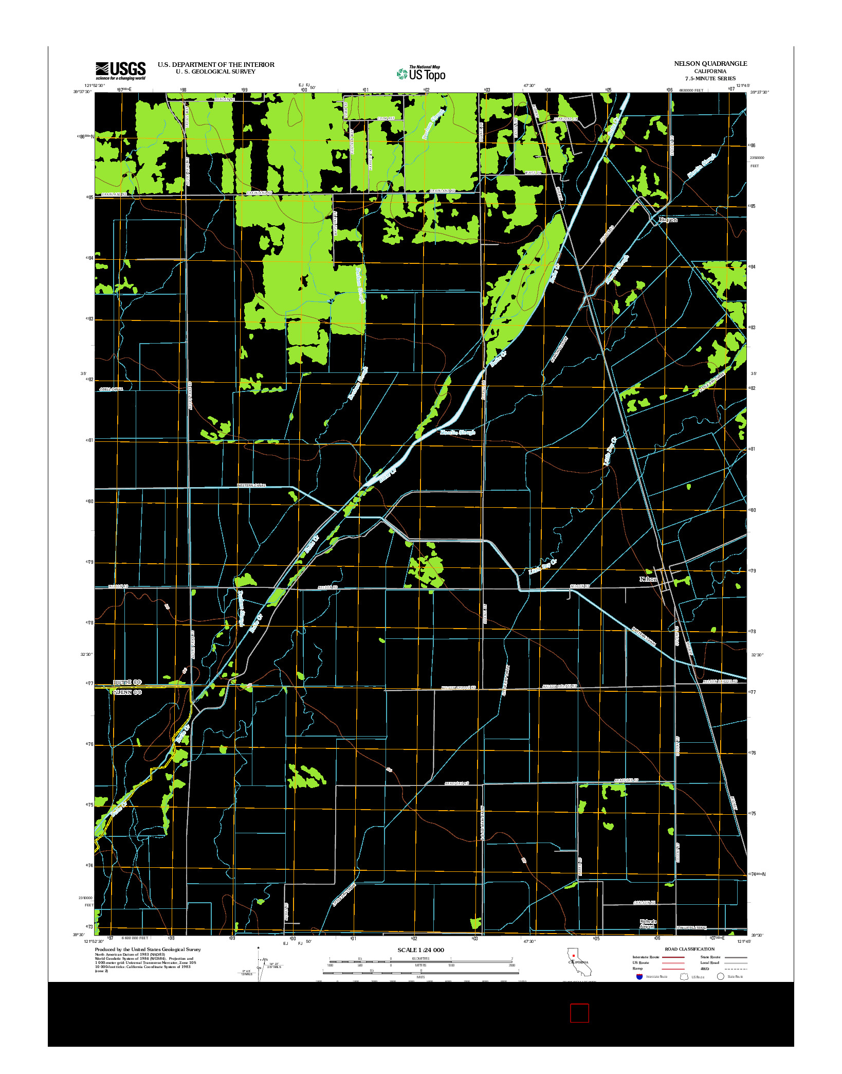 USGS US TOPO 7.5-MINUTE MAP FOR NELSON, CA 2012