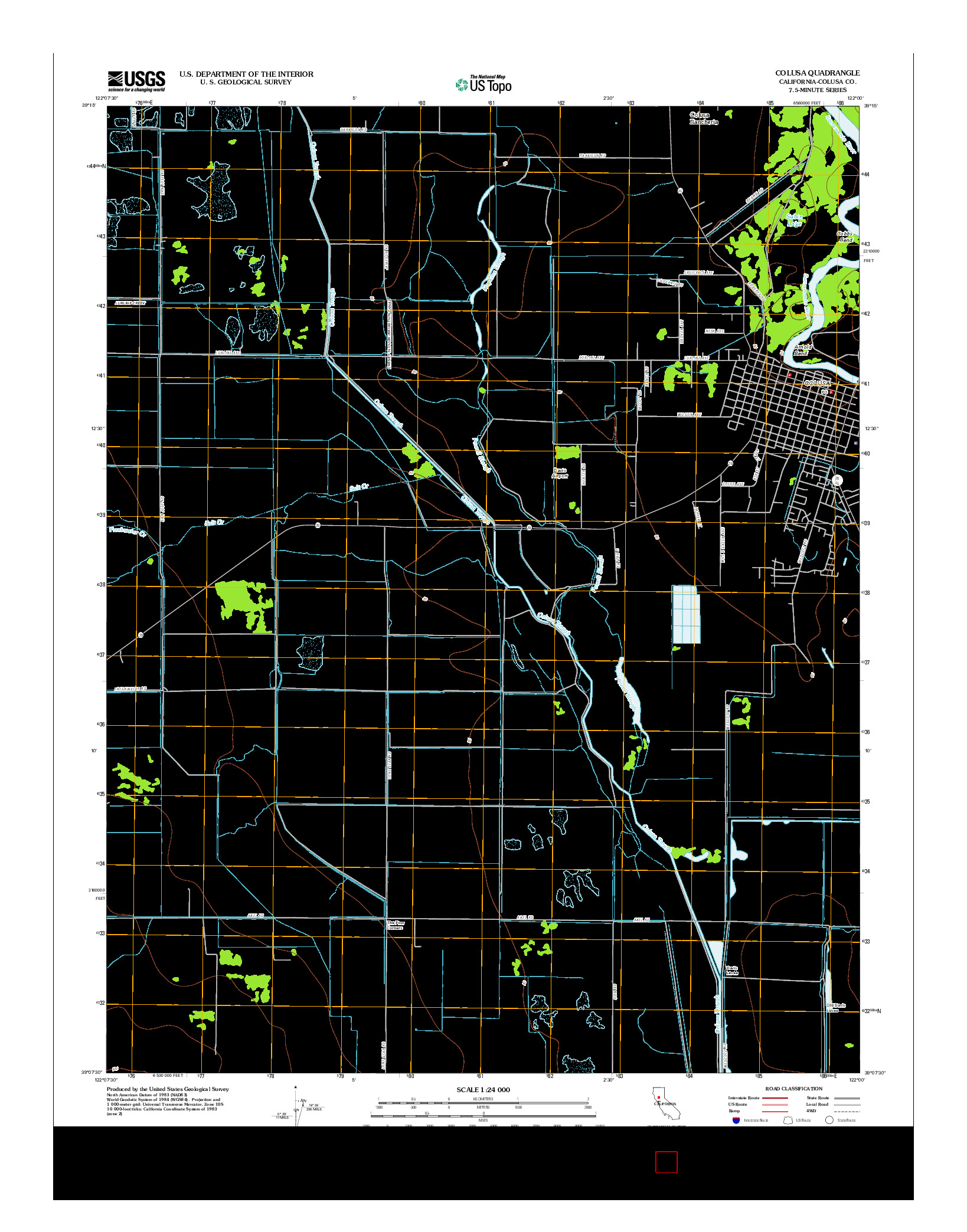 USGS US TOPO 7.5-MINUTE MAP FOR COLUSA, CA 2012