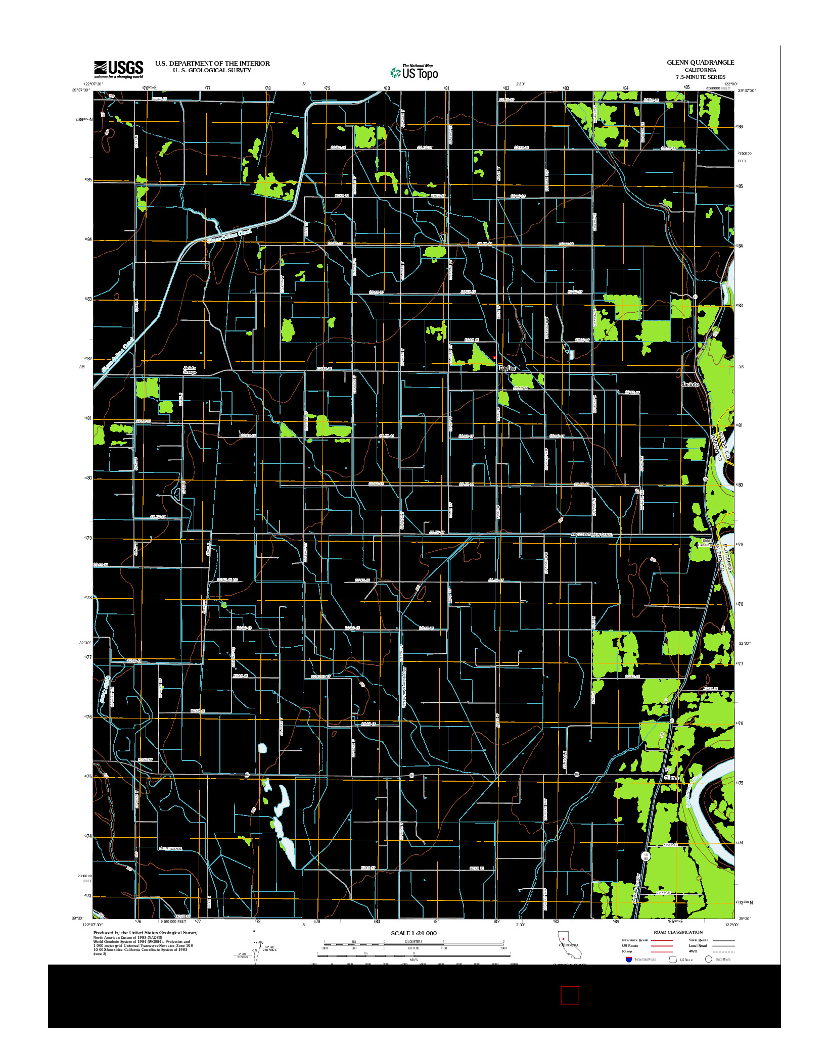 USGS US TOPO 7.5-MINUTE MAP FOR GLENN, CA 2012