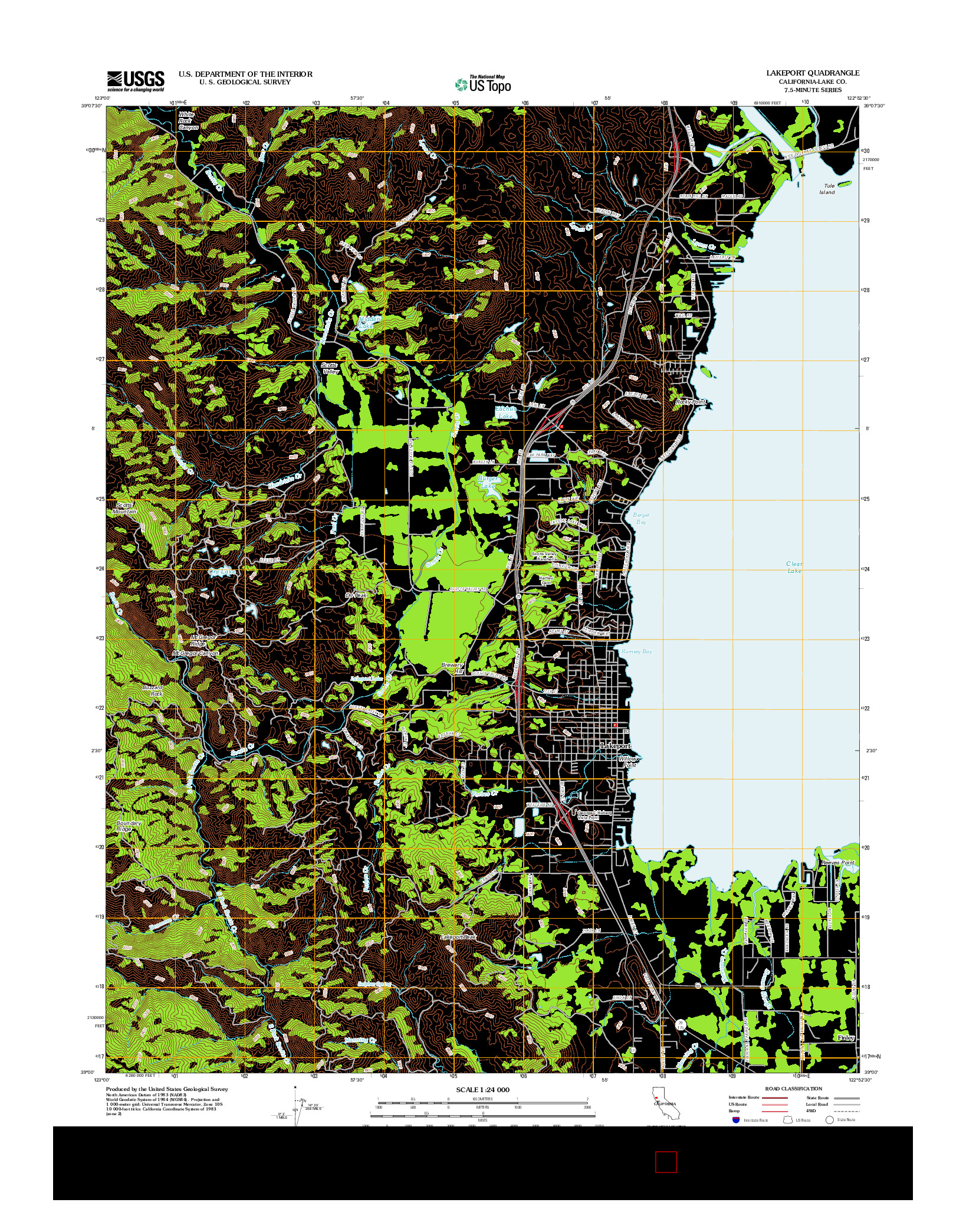 USGS US TOPO 7.5-MINUTE MAP FOR LAKEPORT, CA 2012