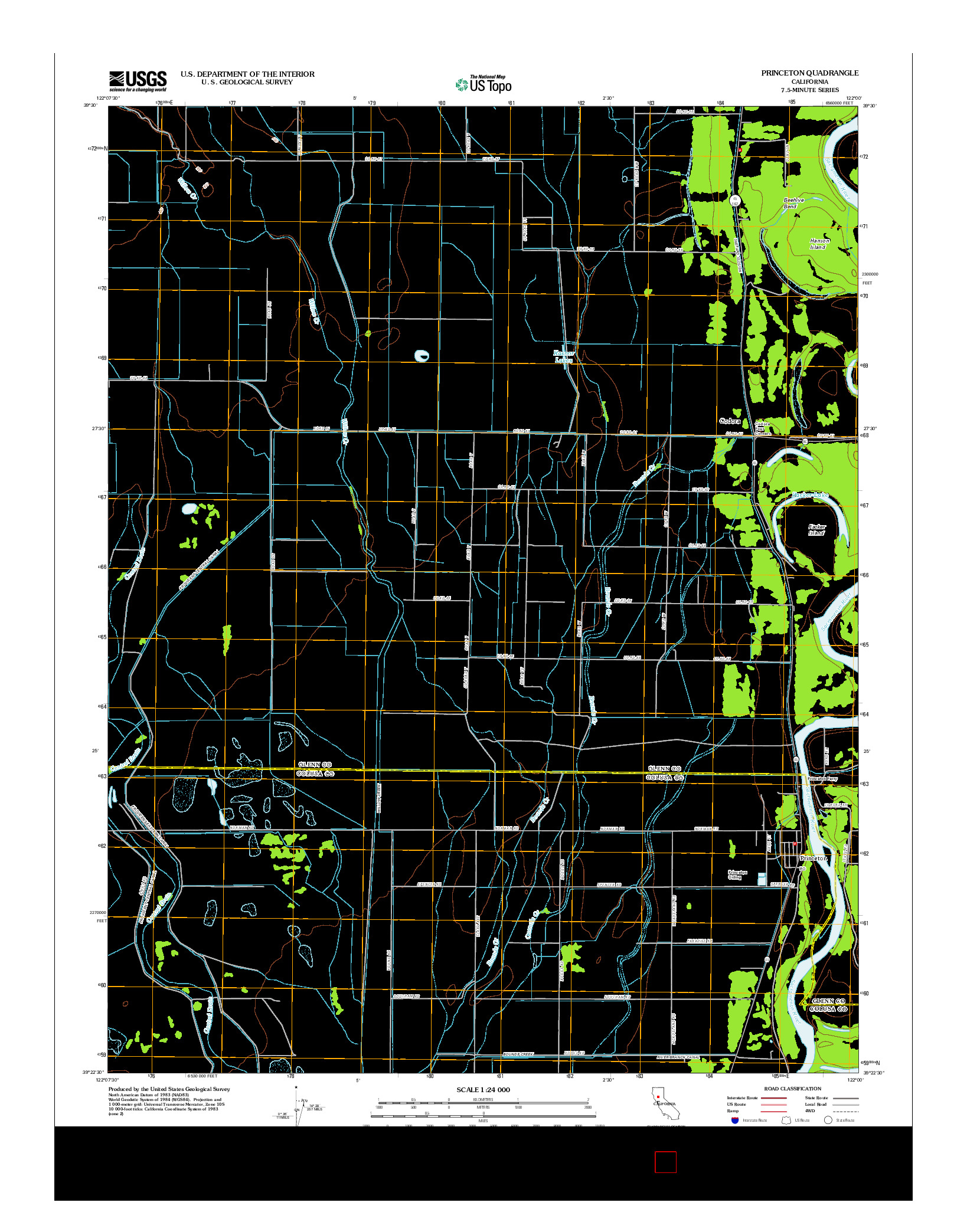 USGS US TOPO 7.5-MINUTE MAP FOR PRINCETON, CA 2012