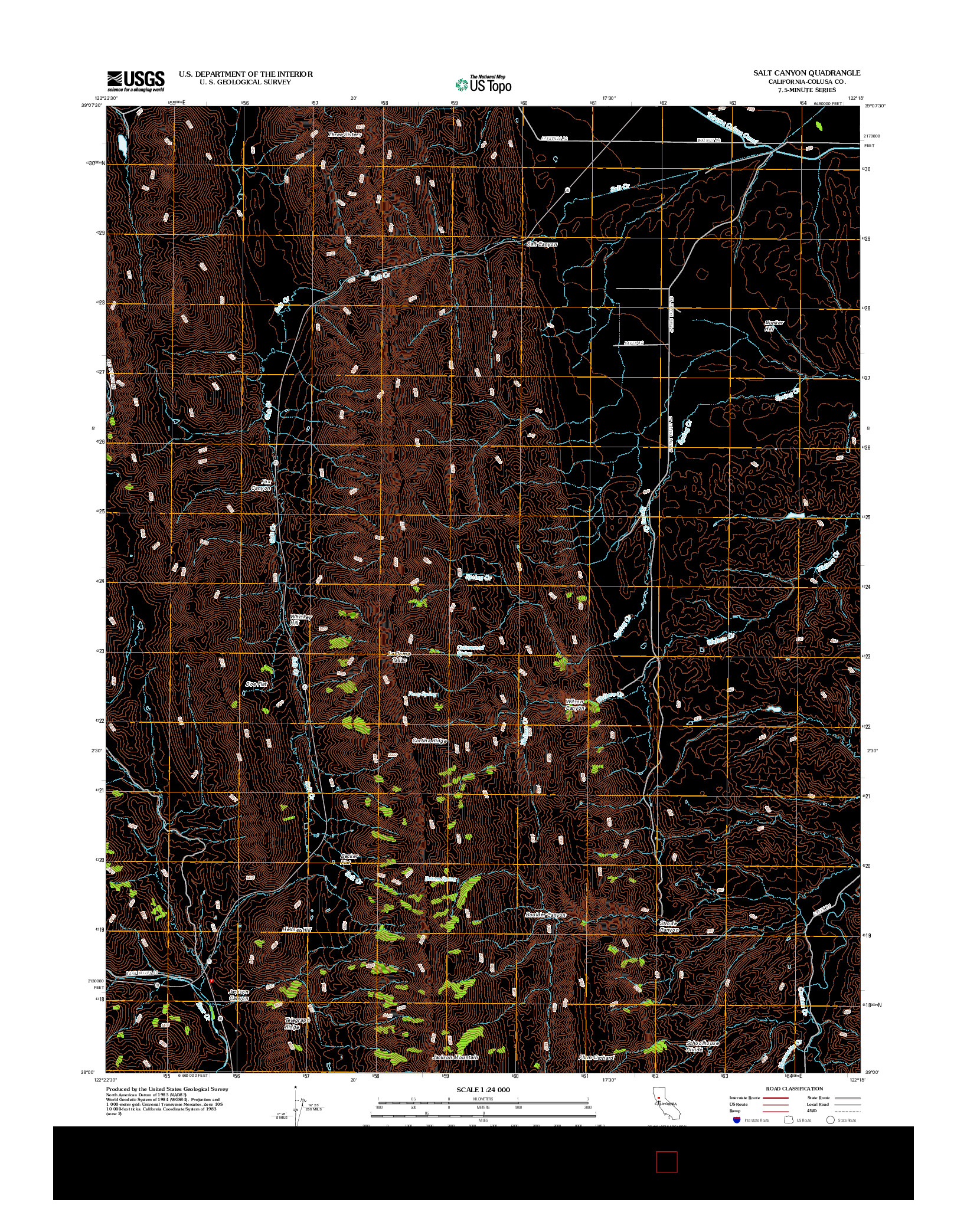 USGS US TOPO 7.5-MINUTE MAP FOR SALT CANYON, CA 2012