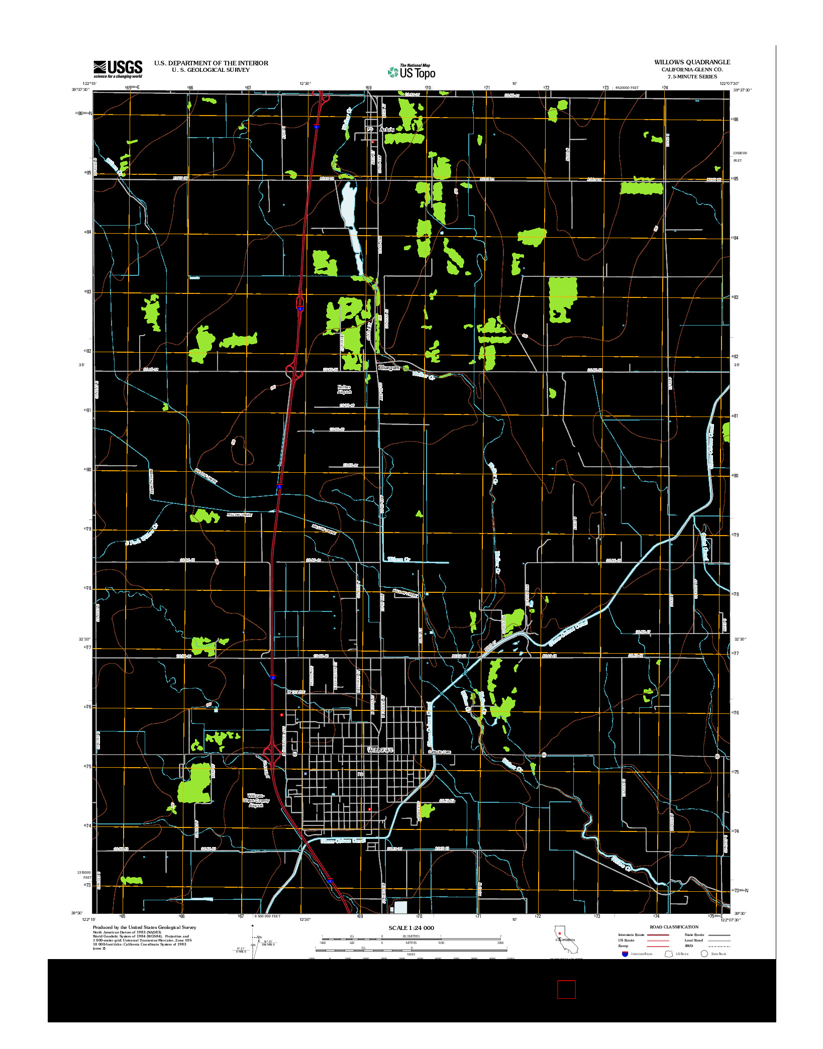 USGS US TOPO 7.5-MINUTE MAP FOR WILLOWS, CA 2012