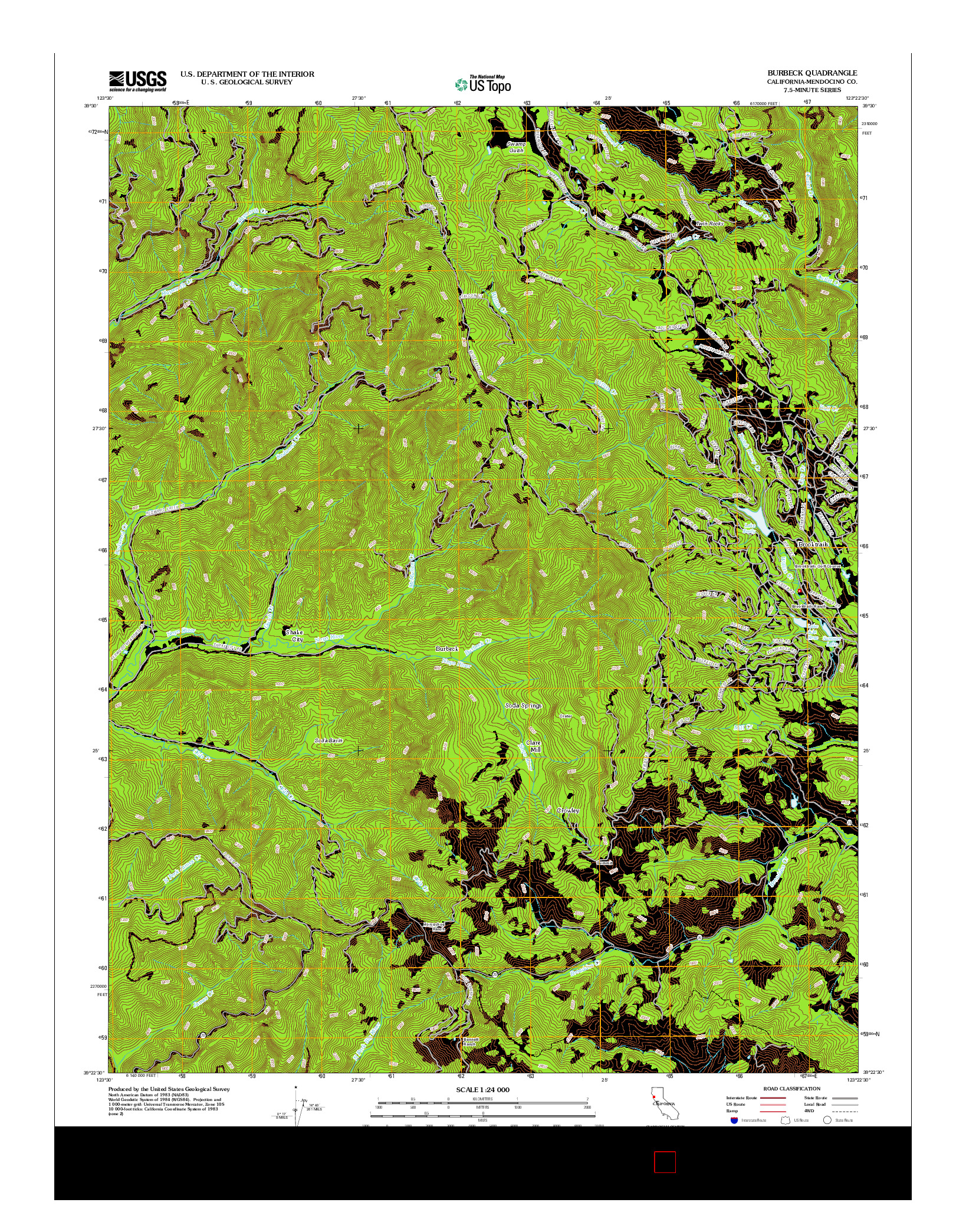 USGS US TOPO 7.5-MINUTE MAP FOR BURBECK, CA 2012