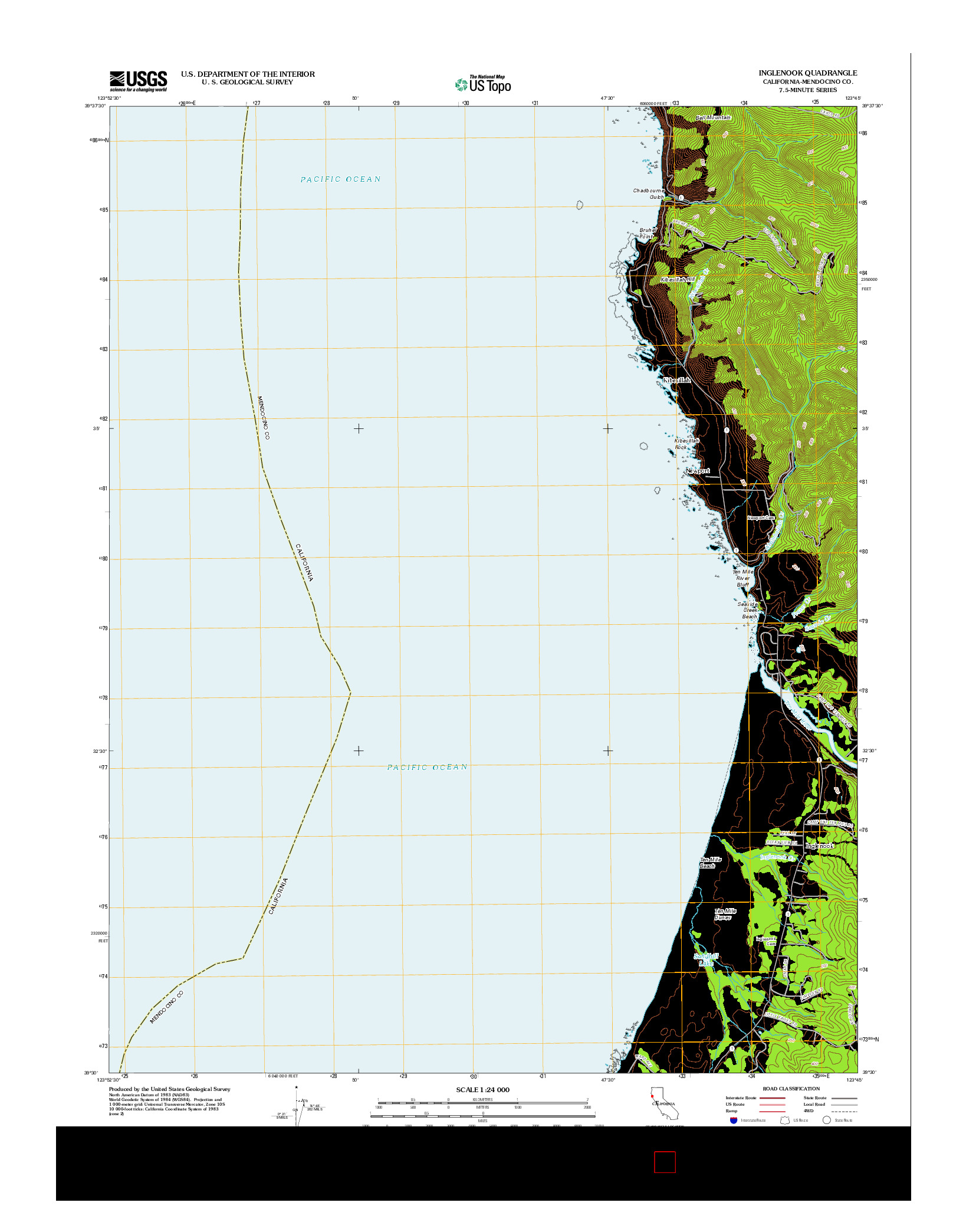 USGS US TOPO 7.5-MINUTE MAP FOR INGLENOOK, CA 2012