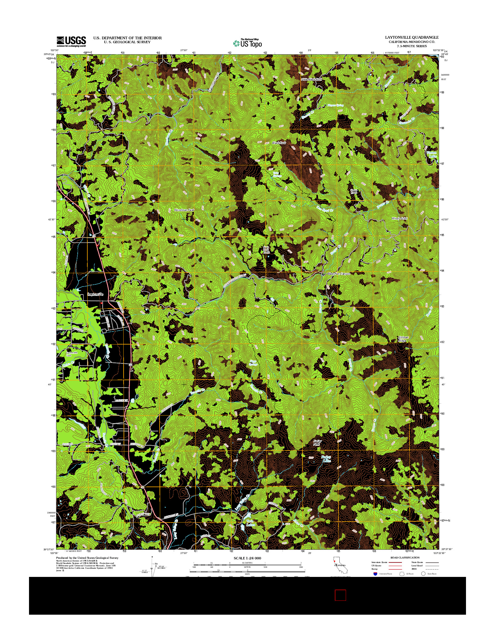 USGS US TOPO 7.5-MINUTE MAP FOR LAYTONVILLE, CA 2012