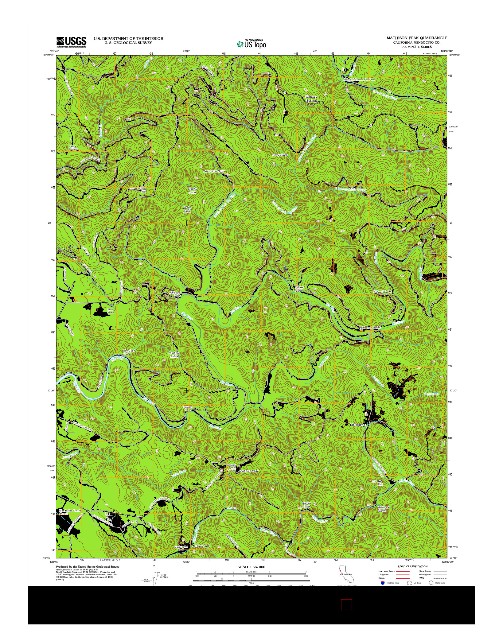 USGS US TOPO 7.5-MINUTE MAP FOR MATHISON PEAK, CA 2012