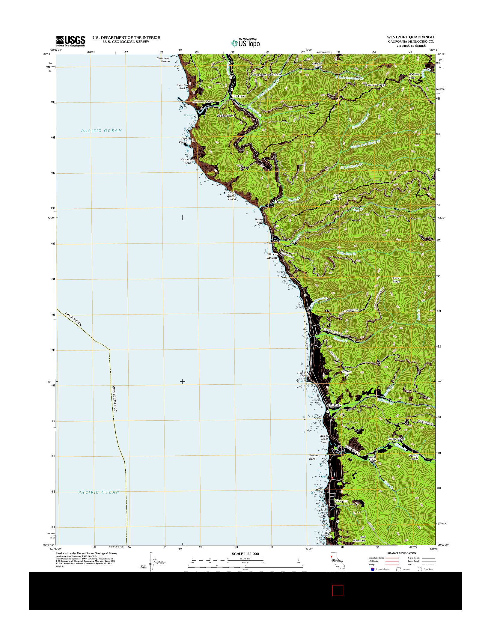 USGS US TOPO 7.5-MINUTE MAP FOR WESTPORT, CA 2012