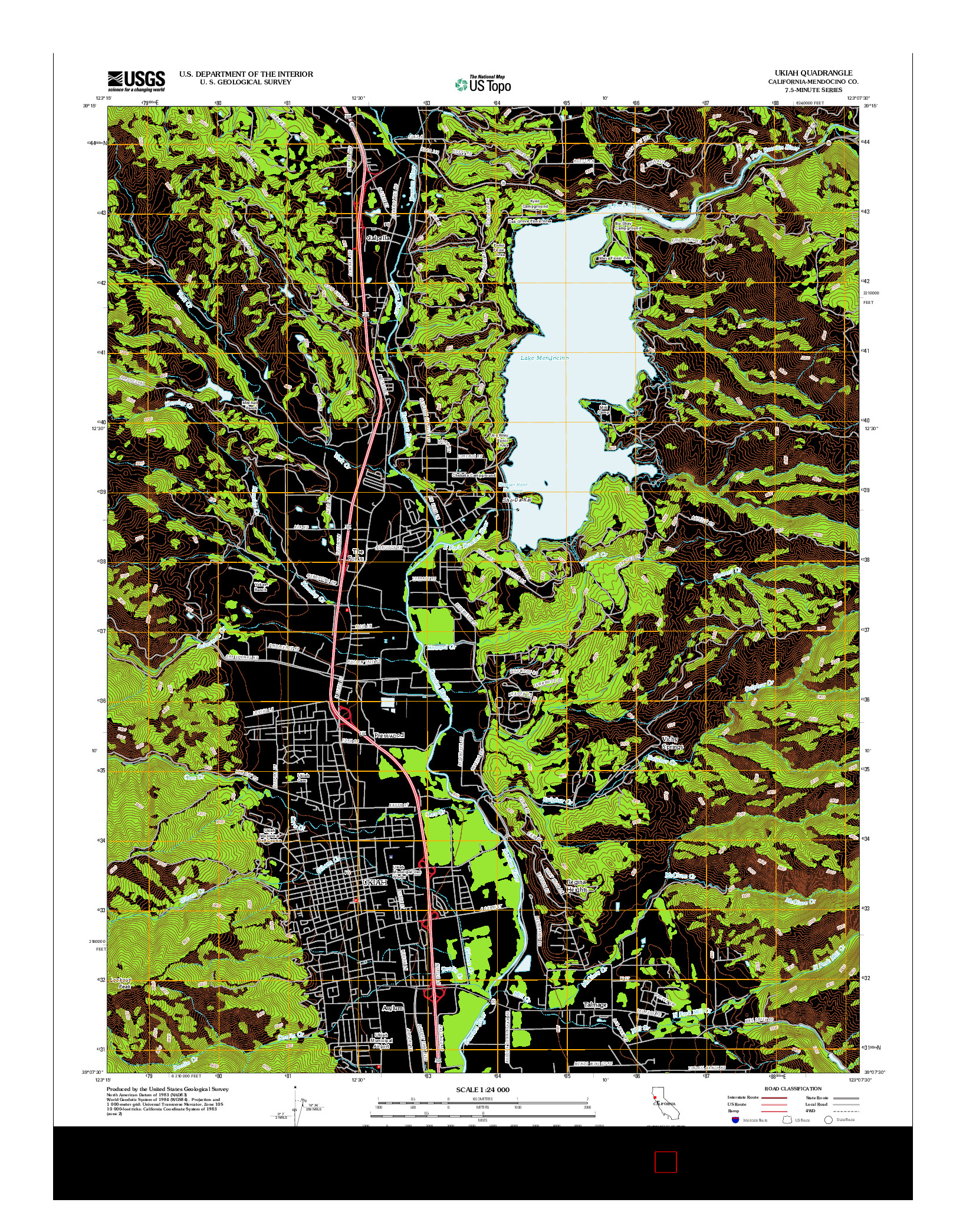 USGS US TOPO 7.5-MINUTE MAP FOR UKIAH, CA 2012