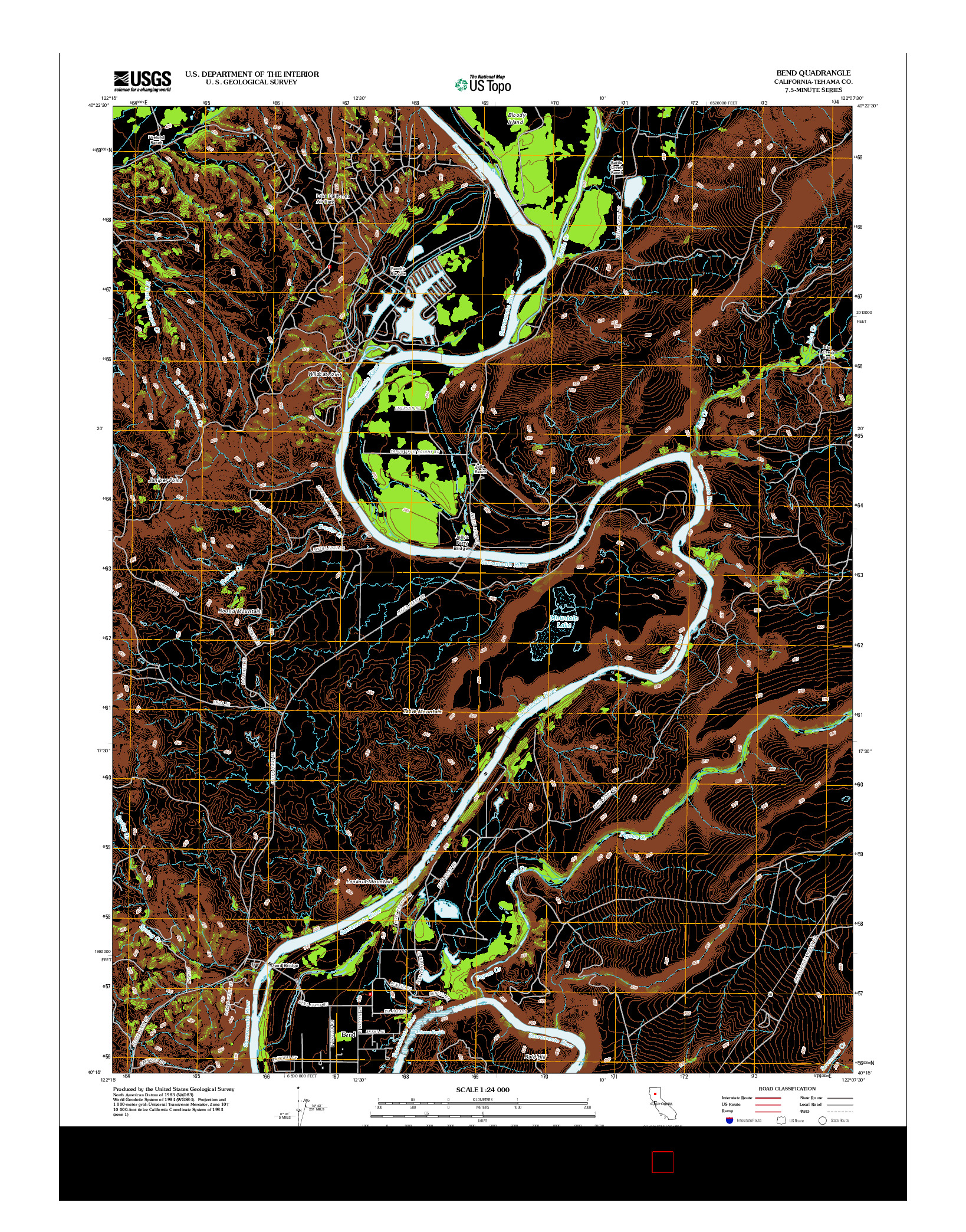 USGS US TOPO 7.5-MINUTE MAP FOR BEND, CA 2012