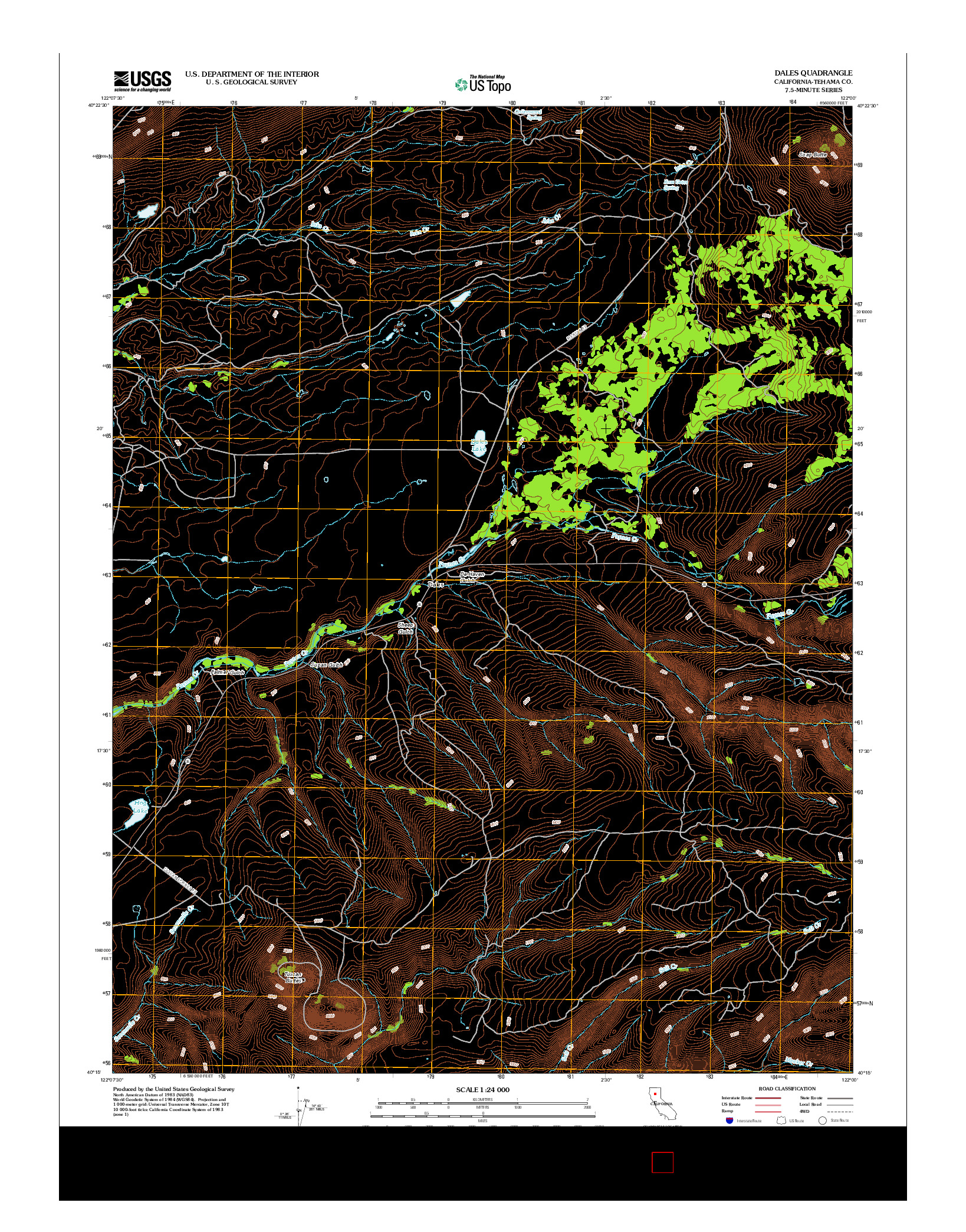 USGS US TOPO 7.5-MINUTE MAP FOR DALES, CA 2012