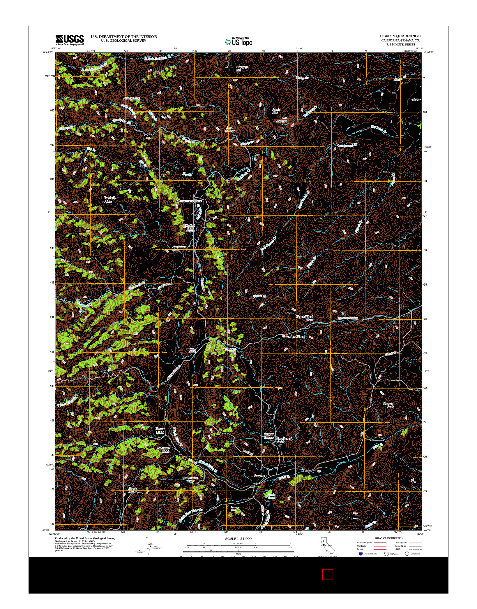 USGS US TOPO 7.5-MINUTE MAP FOR LOWREY, CA 2012