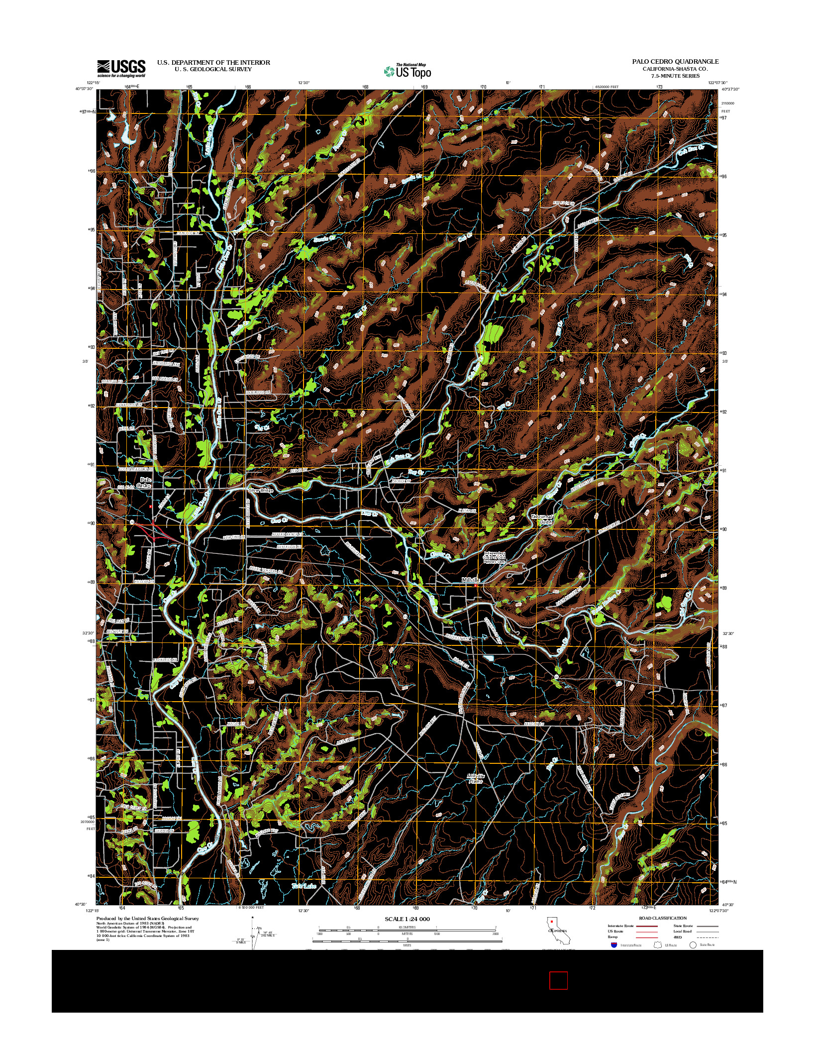 USGS US TOPO 7.5-MINUTE MAP FOR PALO CEDRO, CA 2012