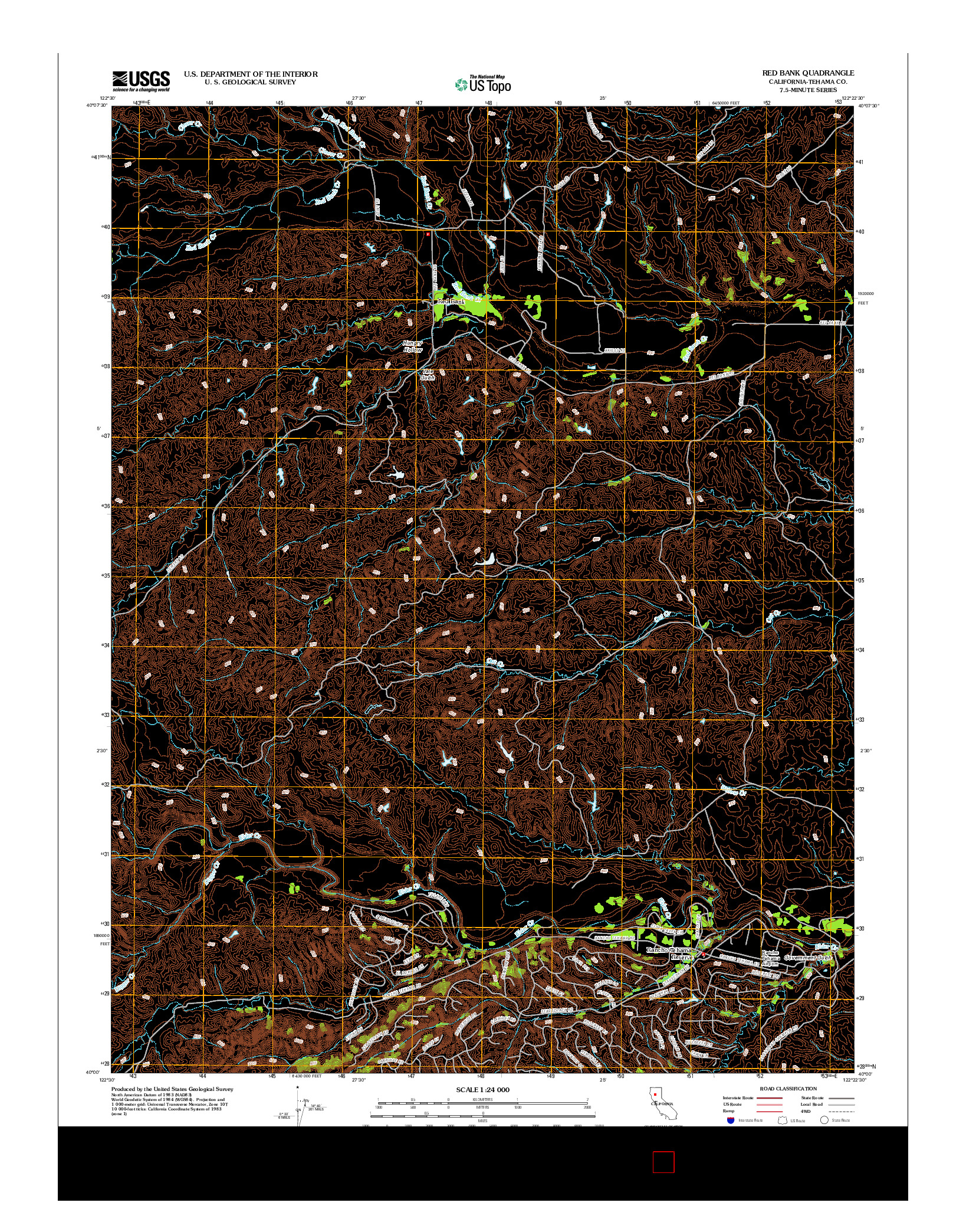 USGS US TOPO 7.5-MINUTE MAP FOR RED BANK, CA 2012