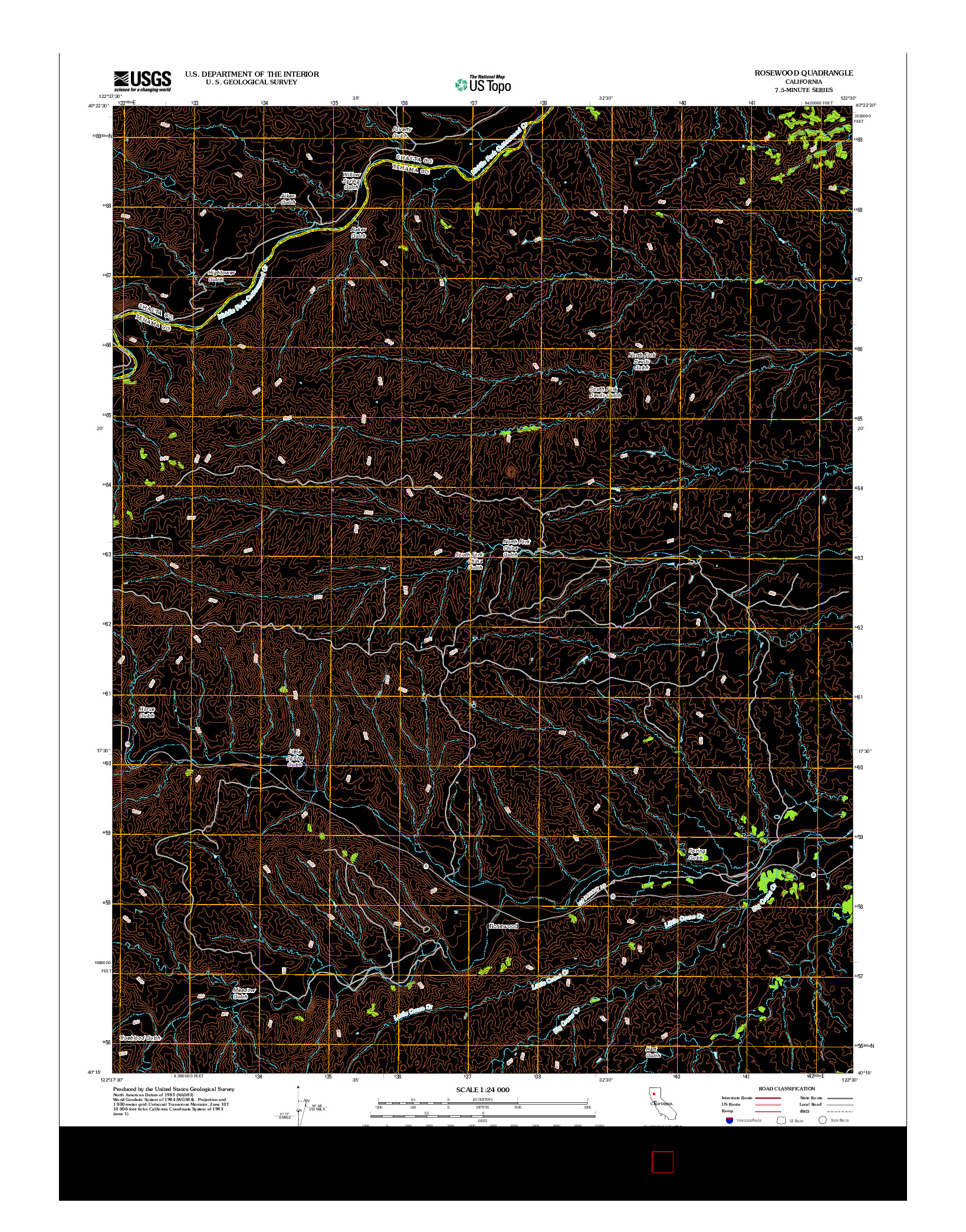 USGS US TOPO 7.5-MINUTE MAP FOR ROSEWOOD, CA 2012