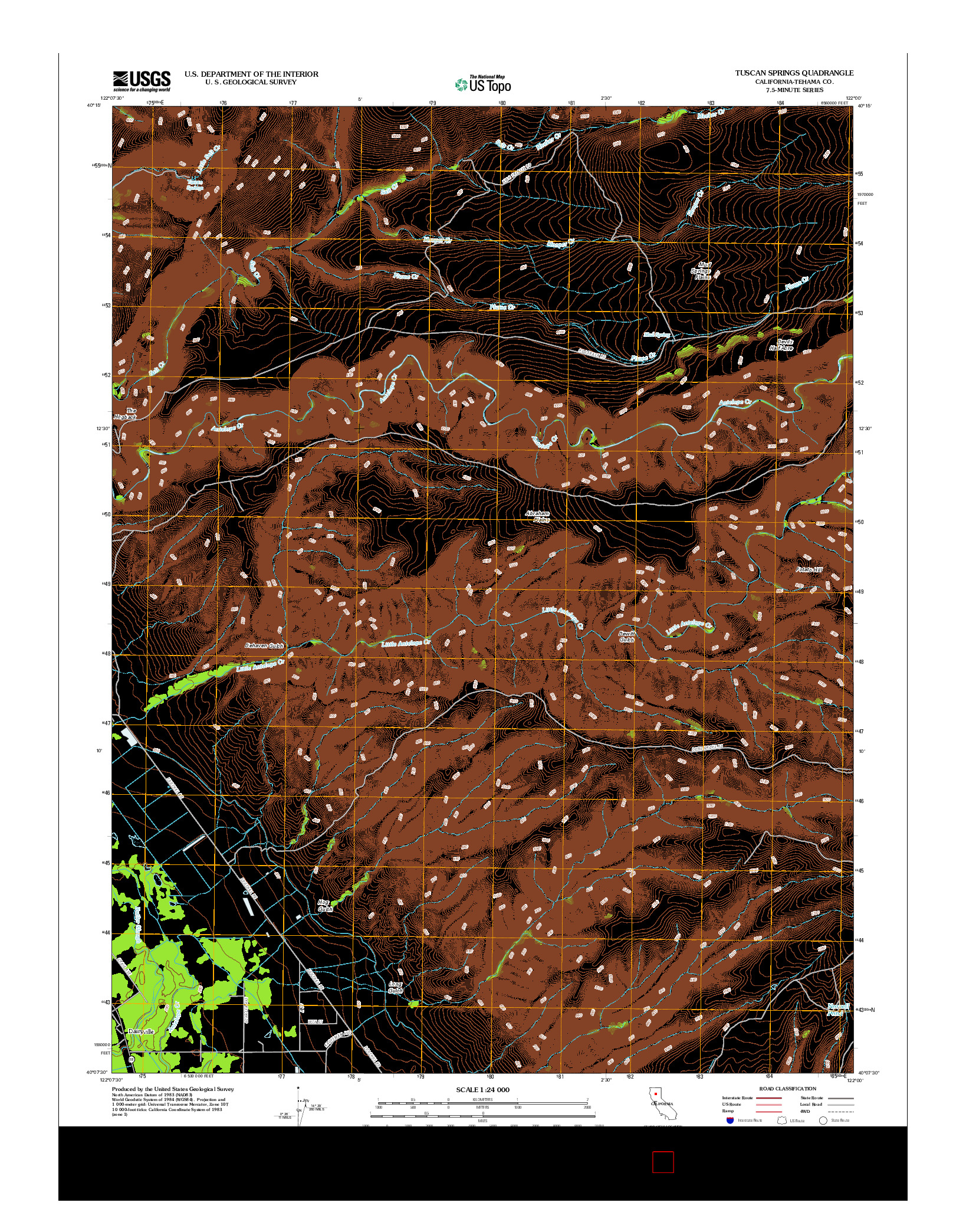 USGS US TOPO 7.5-MINUTE MAP FOR TUSCAN SPRINGS, CA 2012