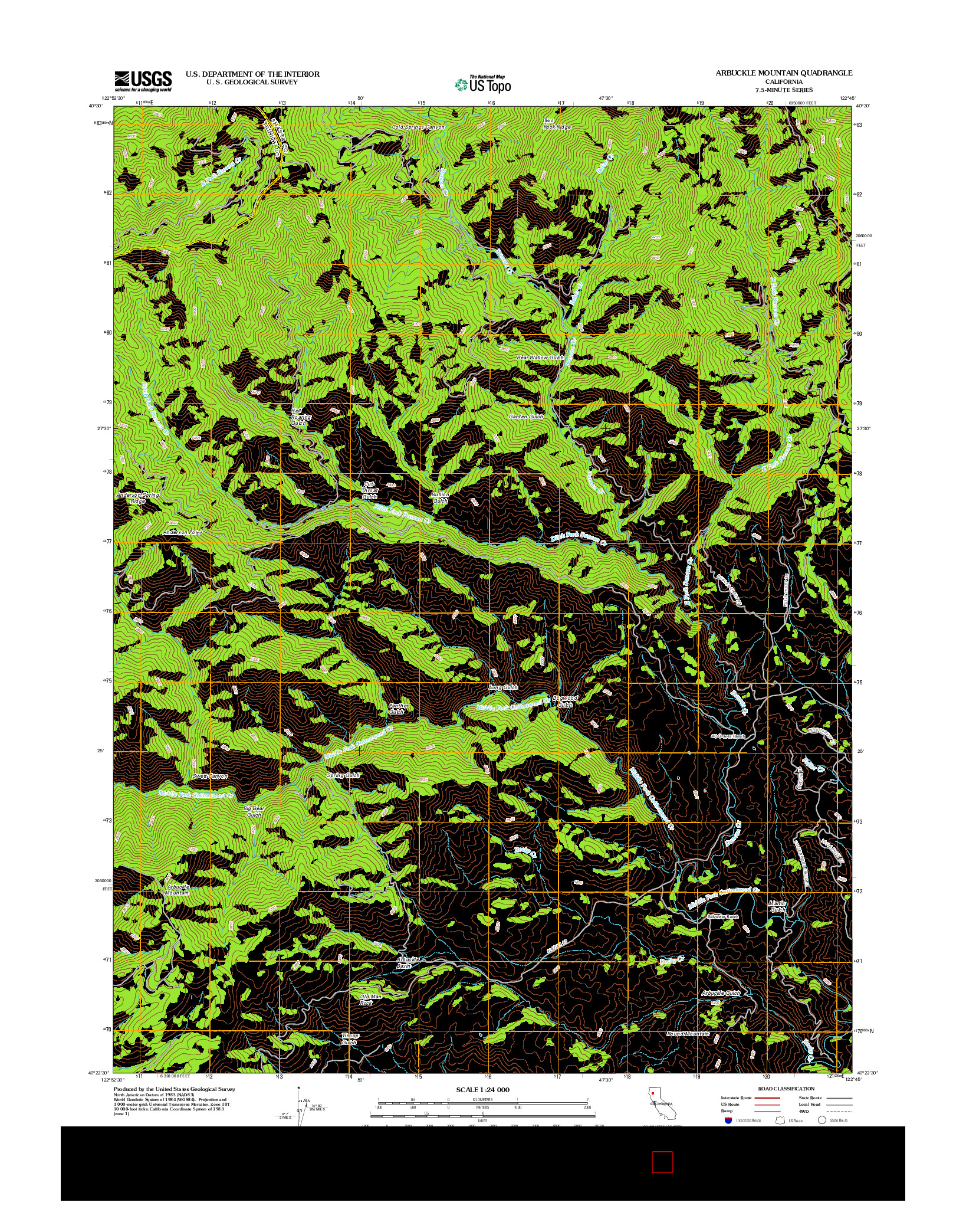 USGS US TOPO 7.5-MINUTE MAP FOR ARBUCKLE MOUNTAIN, CA 2012