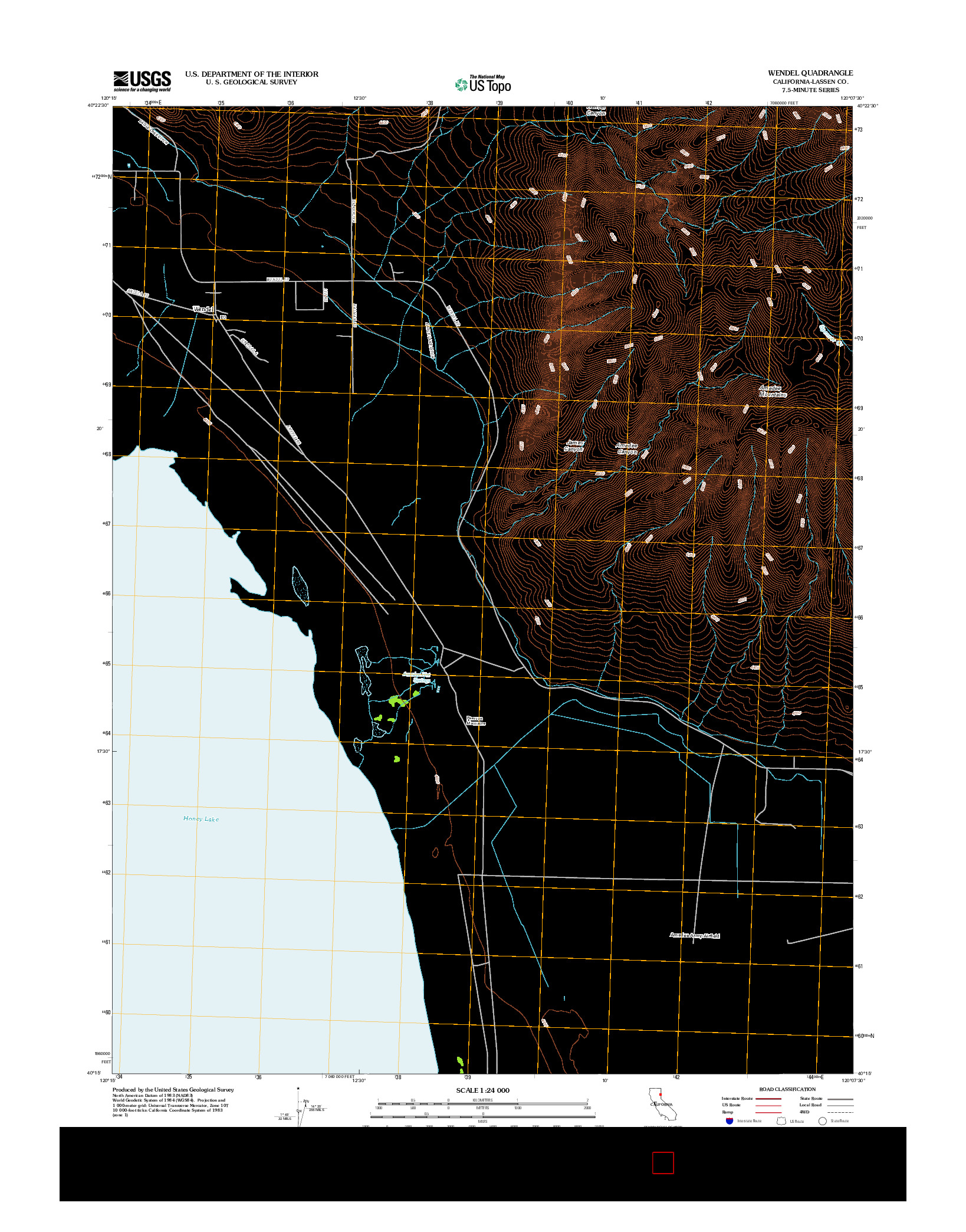 USGS US TOPO 7.5-MINUTE MAP FOR WENDEL, CA 2012