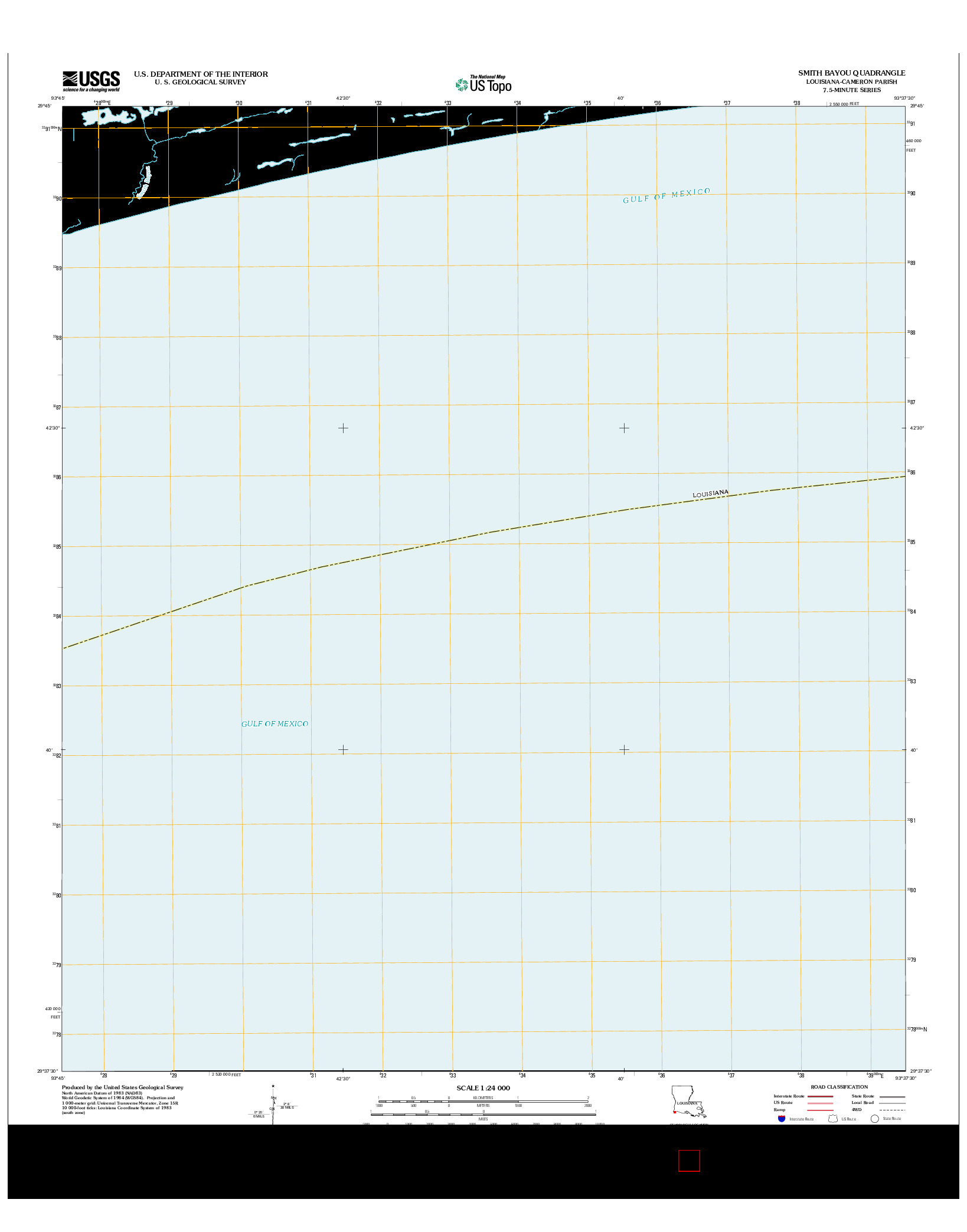 USGS US TOPO 7.5-MINUTE MAP FOR SMITH BAYOU, LA 2012