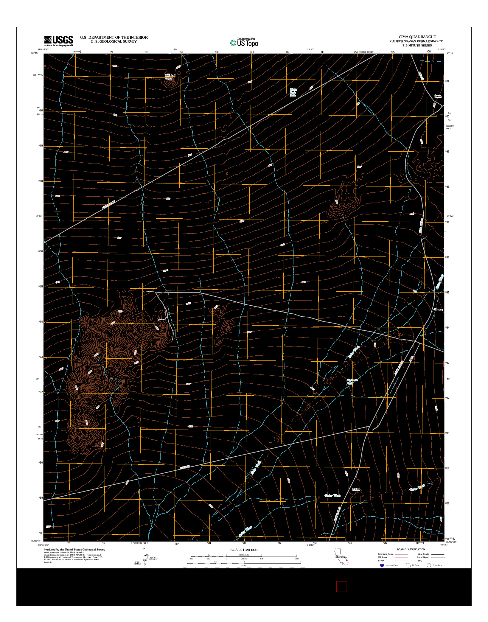 USGS US TOPO 7.5-MINUTE MAP FOR CIMA, CA 2012