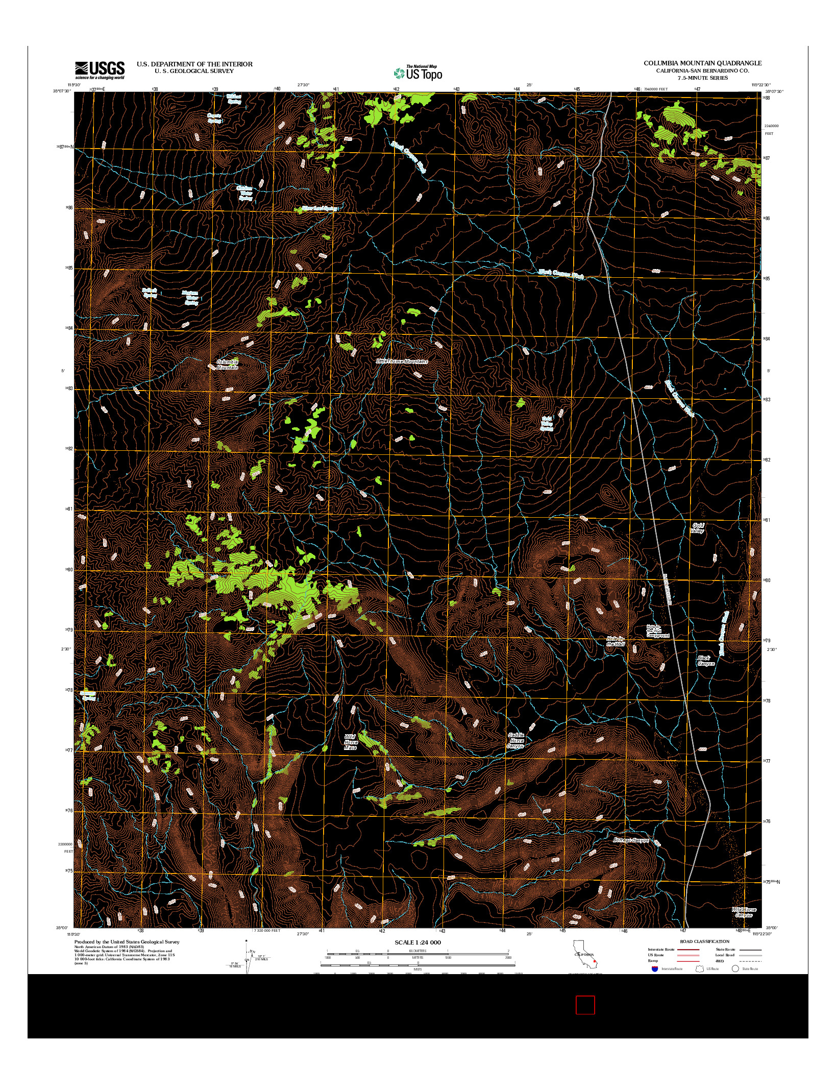 USGS US TOPO 7.5-MINUTE MAP FOR COLUMBIA MOUNTAIN, CA 2012