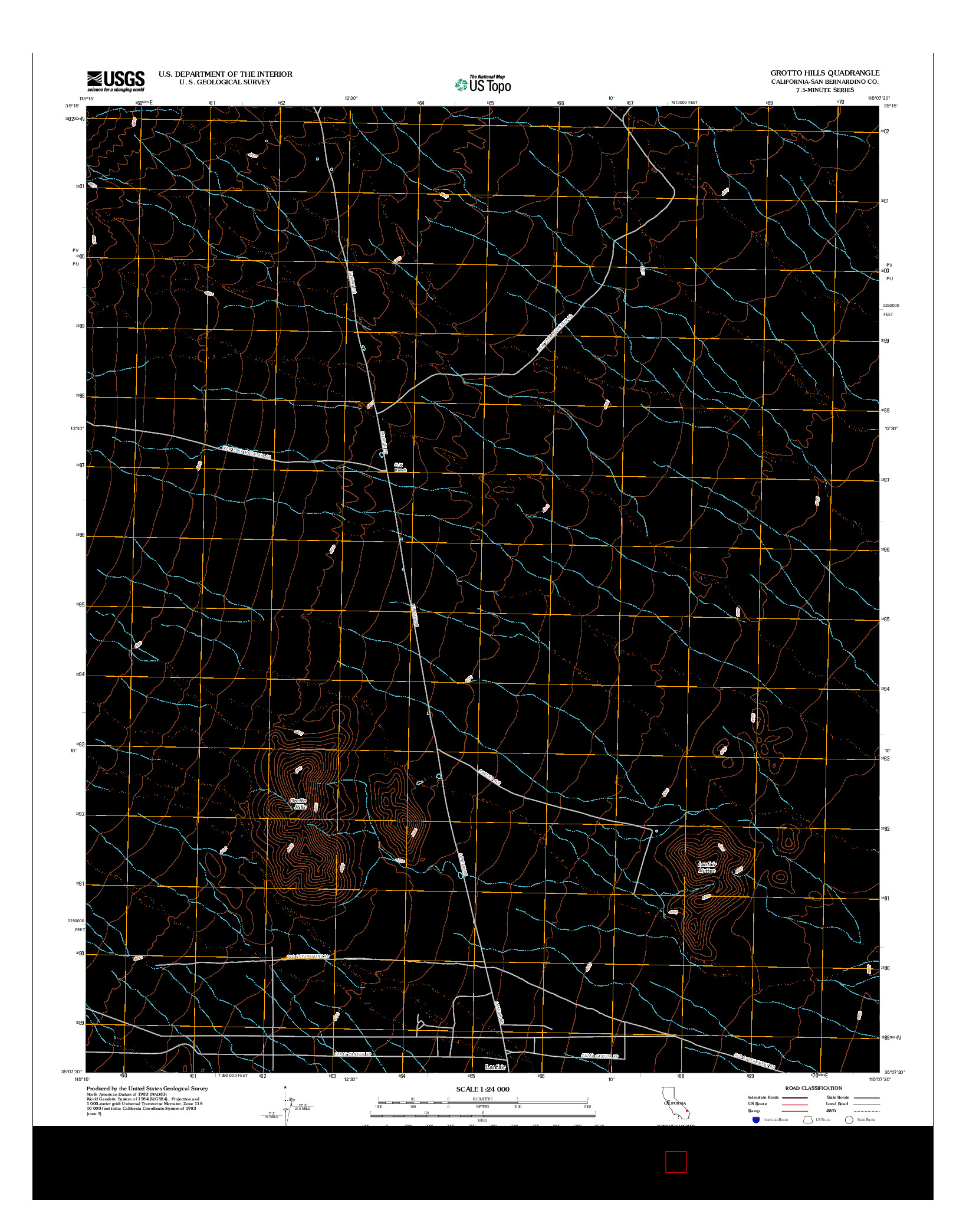 USGS US TOPO 7.5-MINUTE MAP FOR GROTTO HILLS, CA 2012