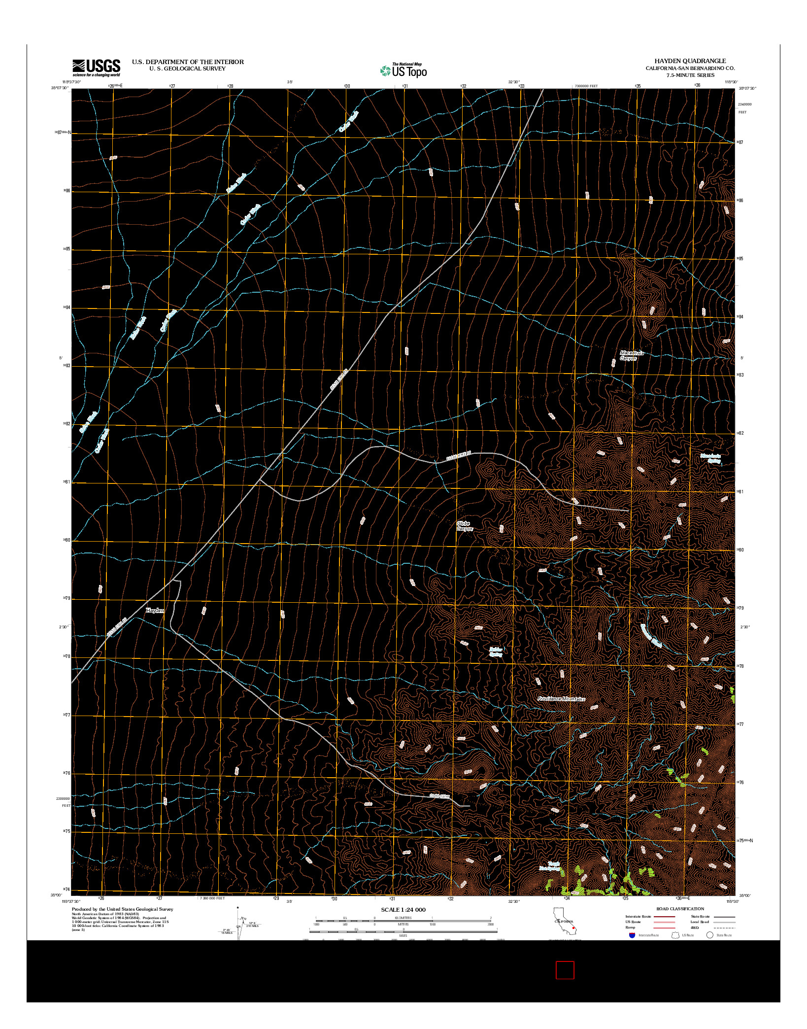 USGS US TOPO 7.5-MINUTE MAP FOR HAYDEN, CA 2012