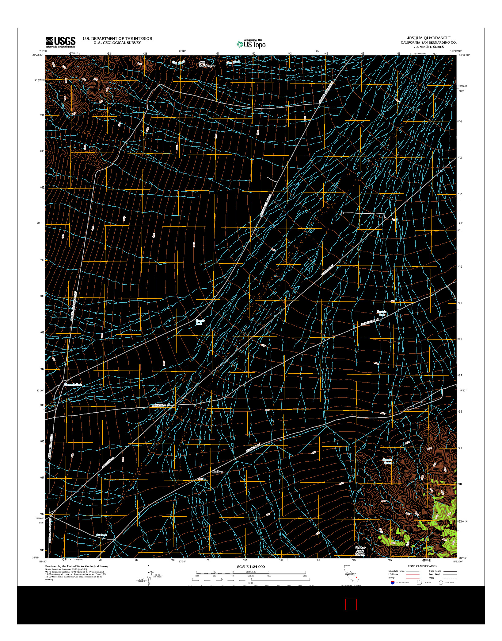 USGS US TOPO 7.5-MINUTE MAP FOR JOSHUA, CA 2012