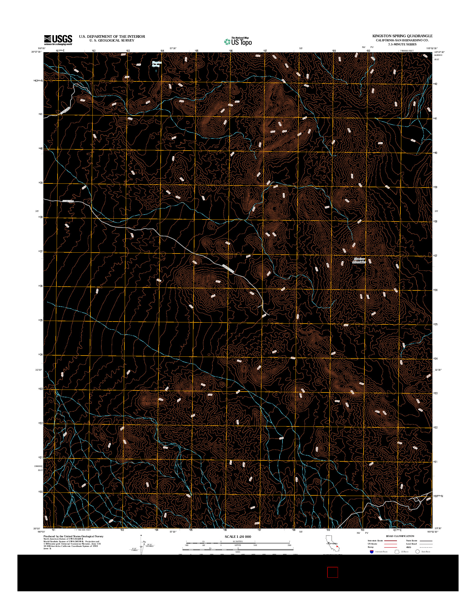 USGS US TOPO 7.5-MINUTE MAP FOR KINGSTON SPRING, CA 2012