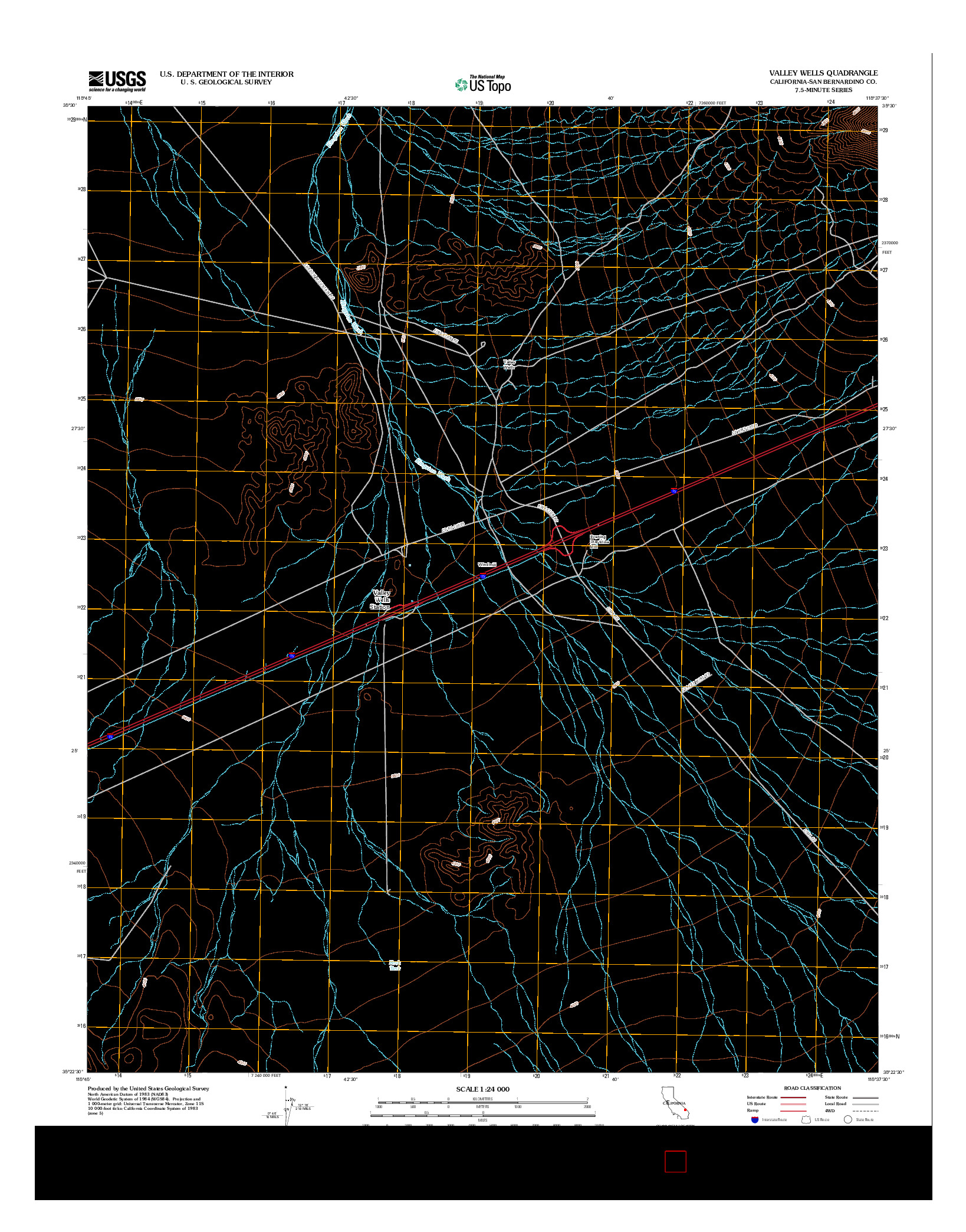 USGS US TOPO 7.5-MINUTE MAP FOR VALLEY WELLS, CA 2012