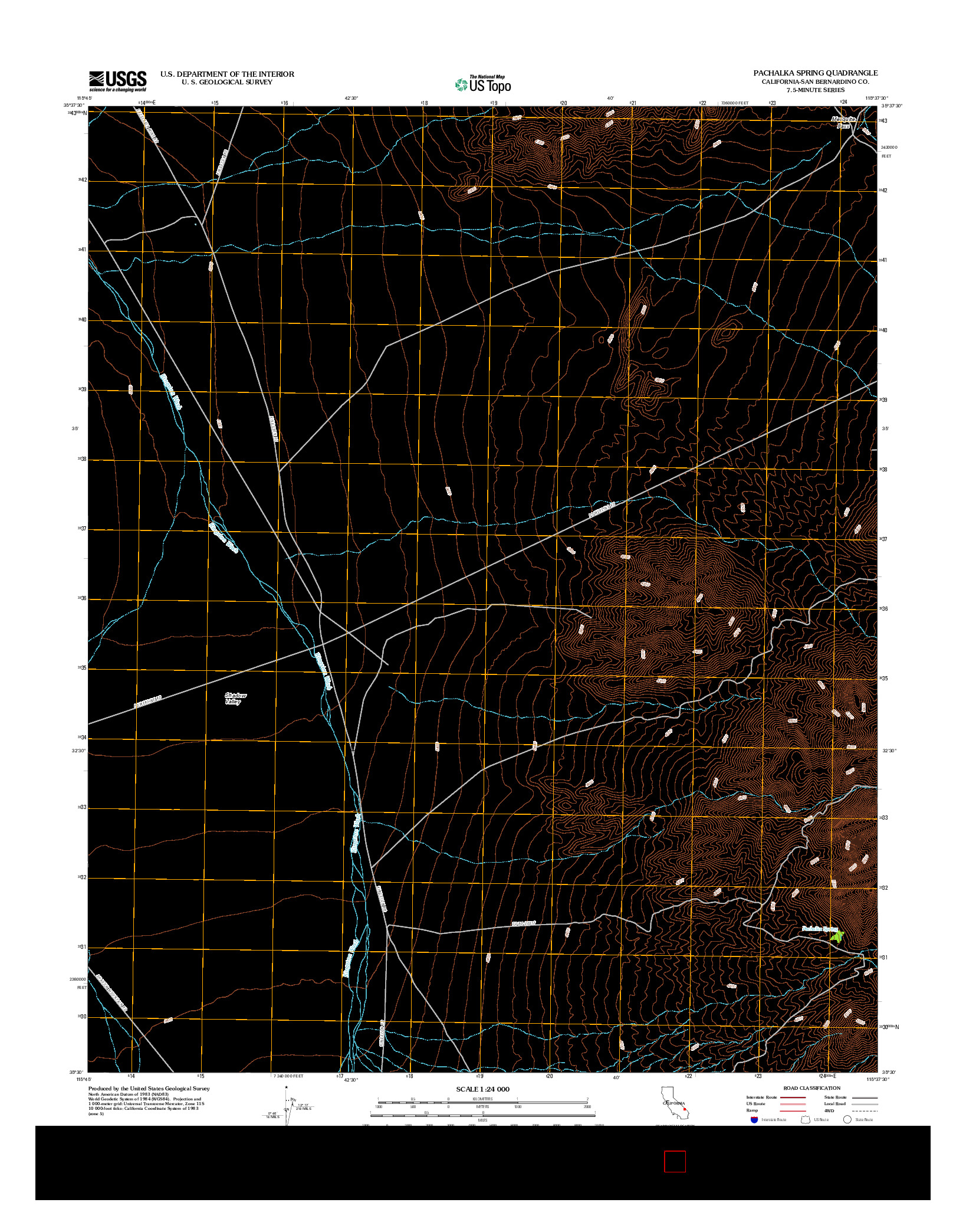 USGS US TOPO 7.5-MINUTE MAP FOR PACHALKA SPRING, CA 2012