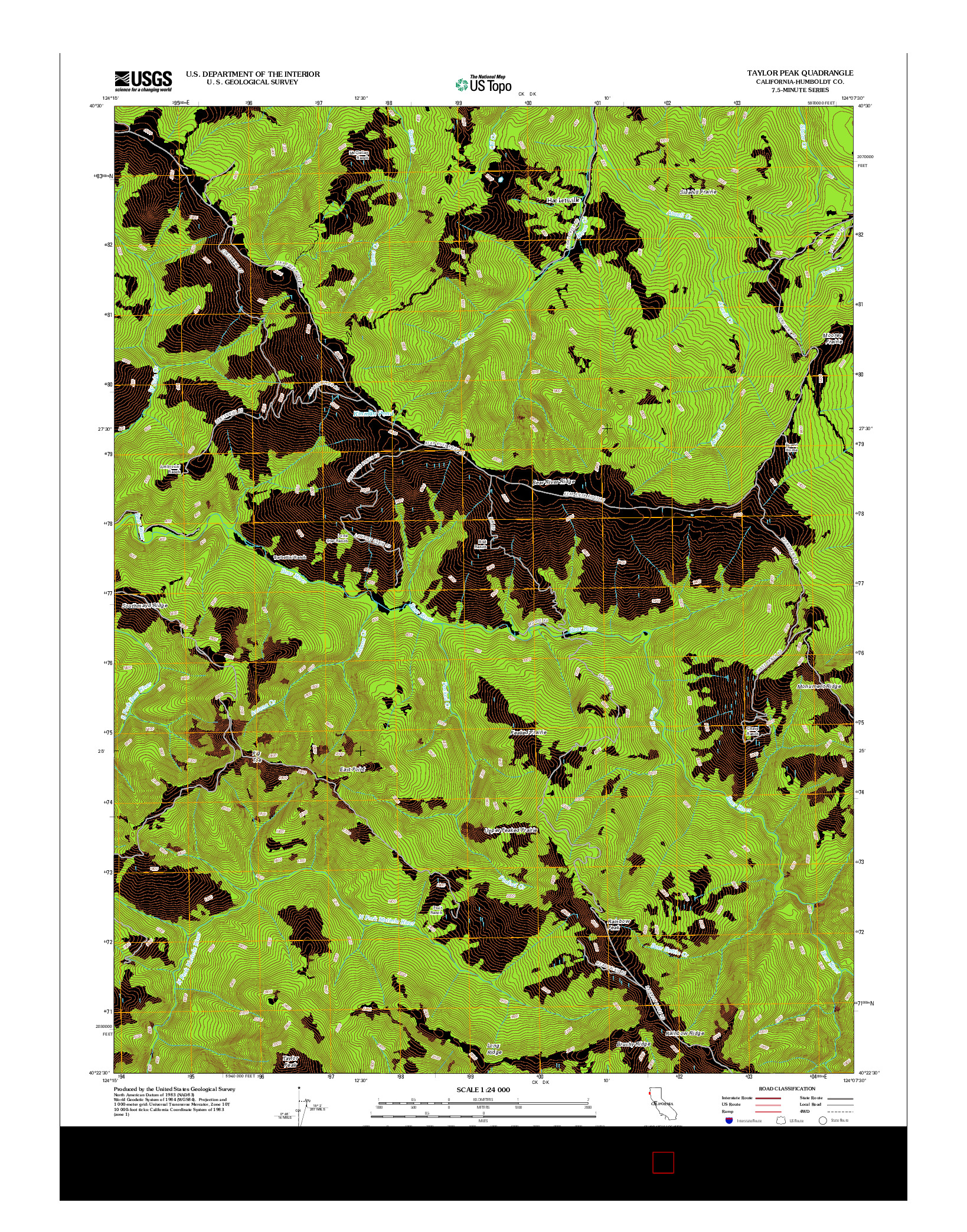 USGS US TOPO 7.5-MINUTE MAP FOR TAYLOR PEAK, CA 2012