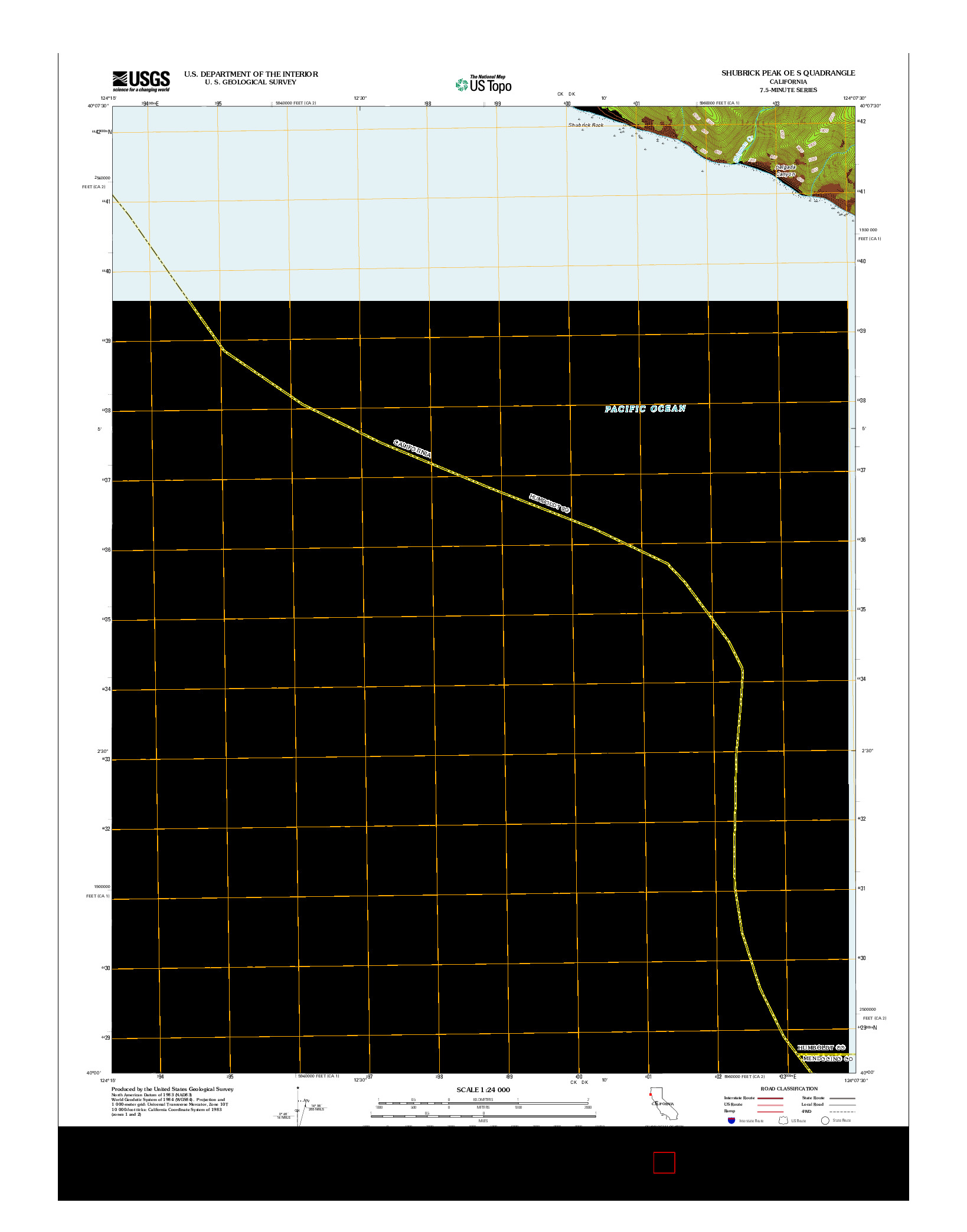 USGS US TOPO 7.5-MINUTE MAP FOR SHUBRICK PEAK OE S, CA 2012