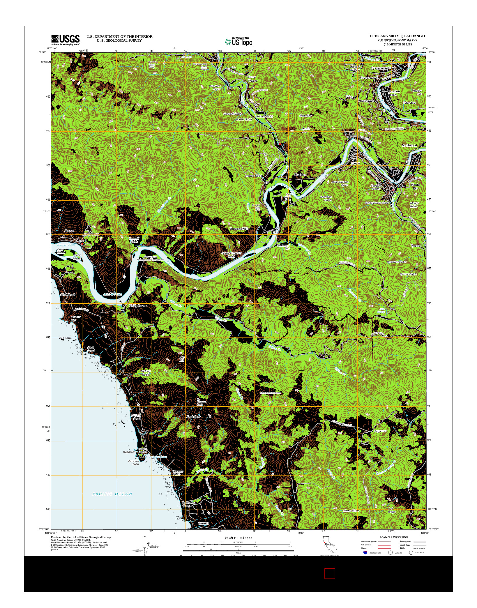 USGS US TOPO 7.5-MINUTE MAP FOR DUNCANS MILLS, CA 2012