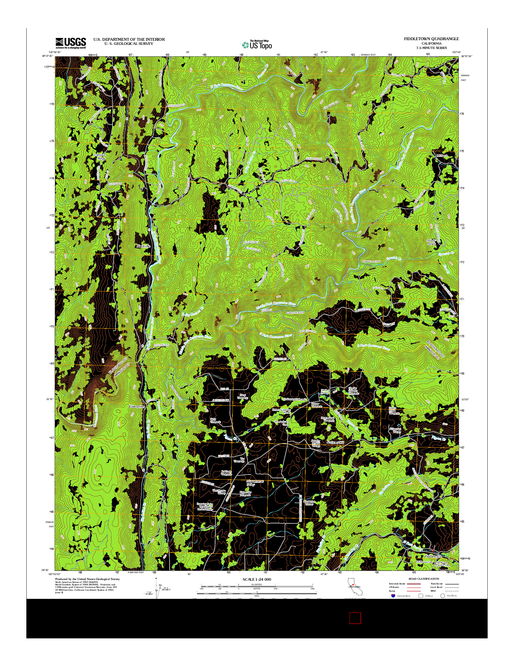 USGS US TOPO 7.5-MINUTE MAP FOR FIDDLETOWN, CA 2012