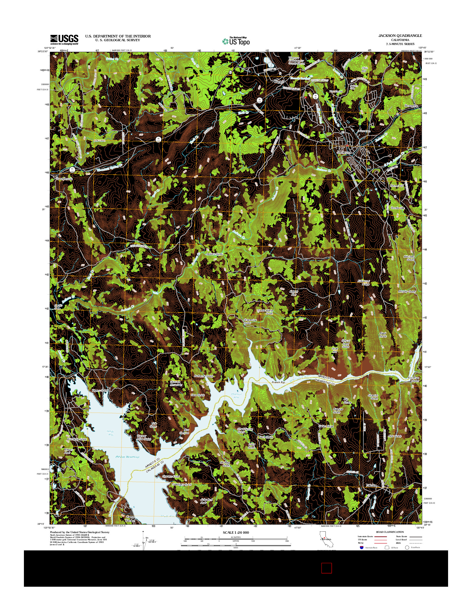 USGS US TOPO 7.5-MINUTE MAP FOR JACKSON, CA 2012