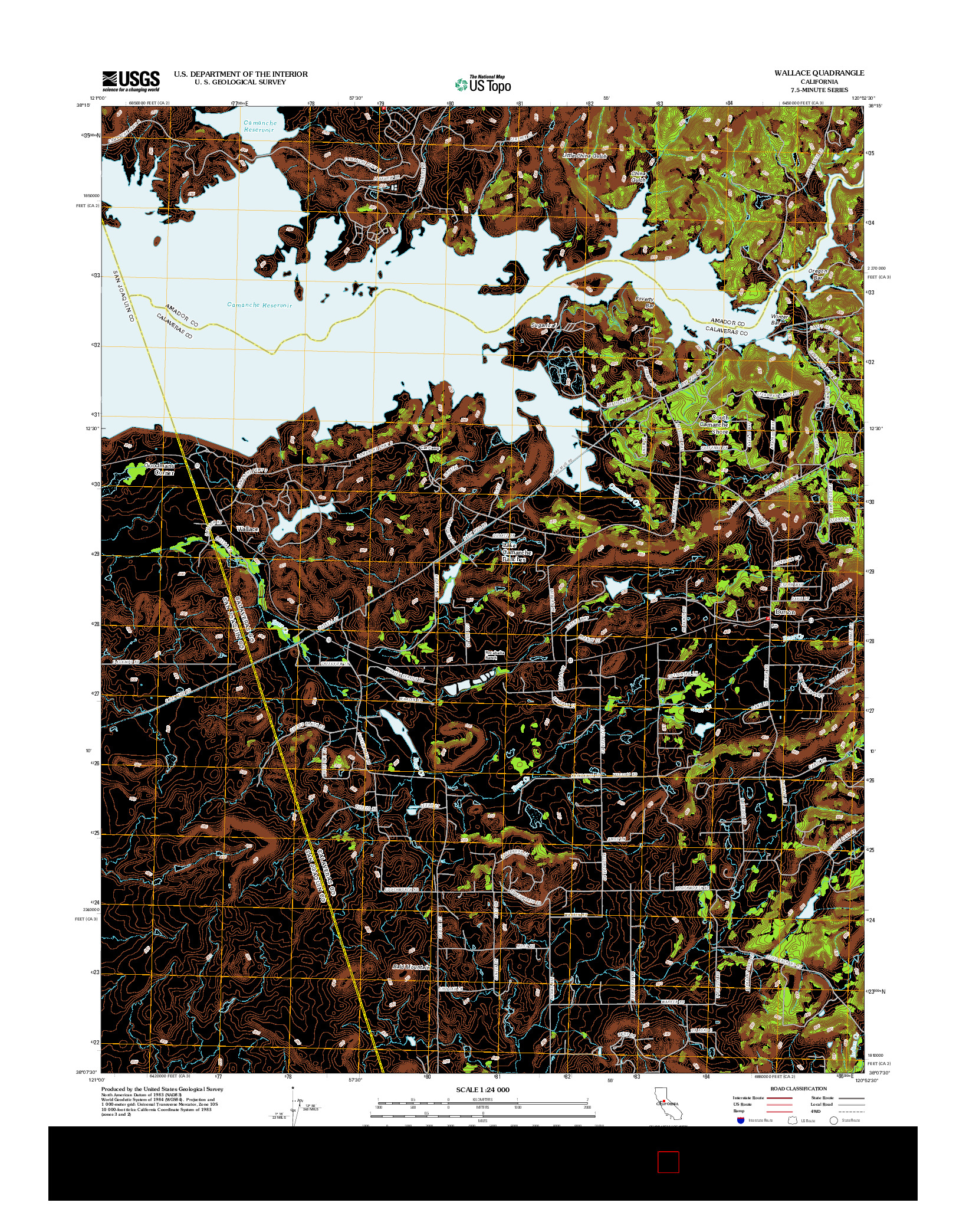 USGS US TOPO 7.5-MINUTE MAP FOR WALLACE, CA 2012