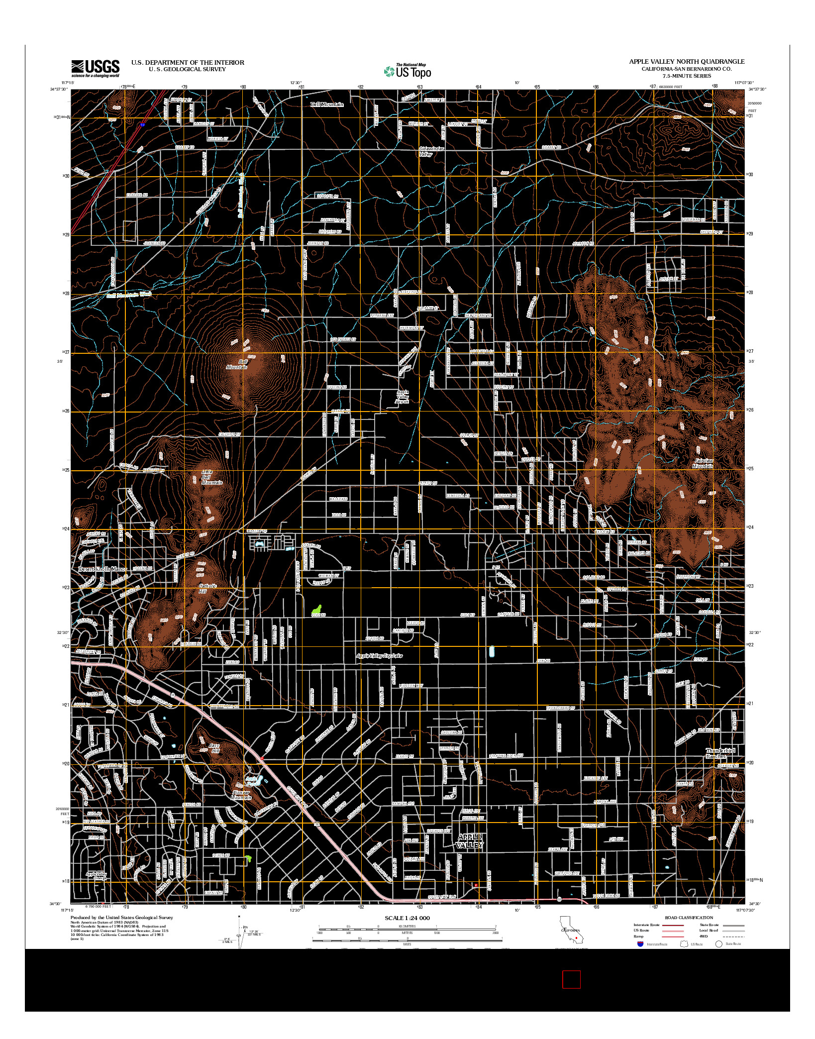 USGS US TOPO 7.5-MINUTE MAP FOR APPLE VALLEY NORTH, CA 2012