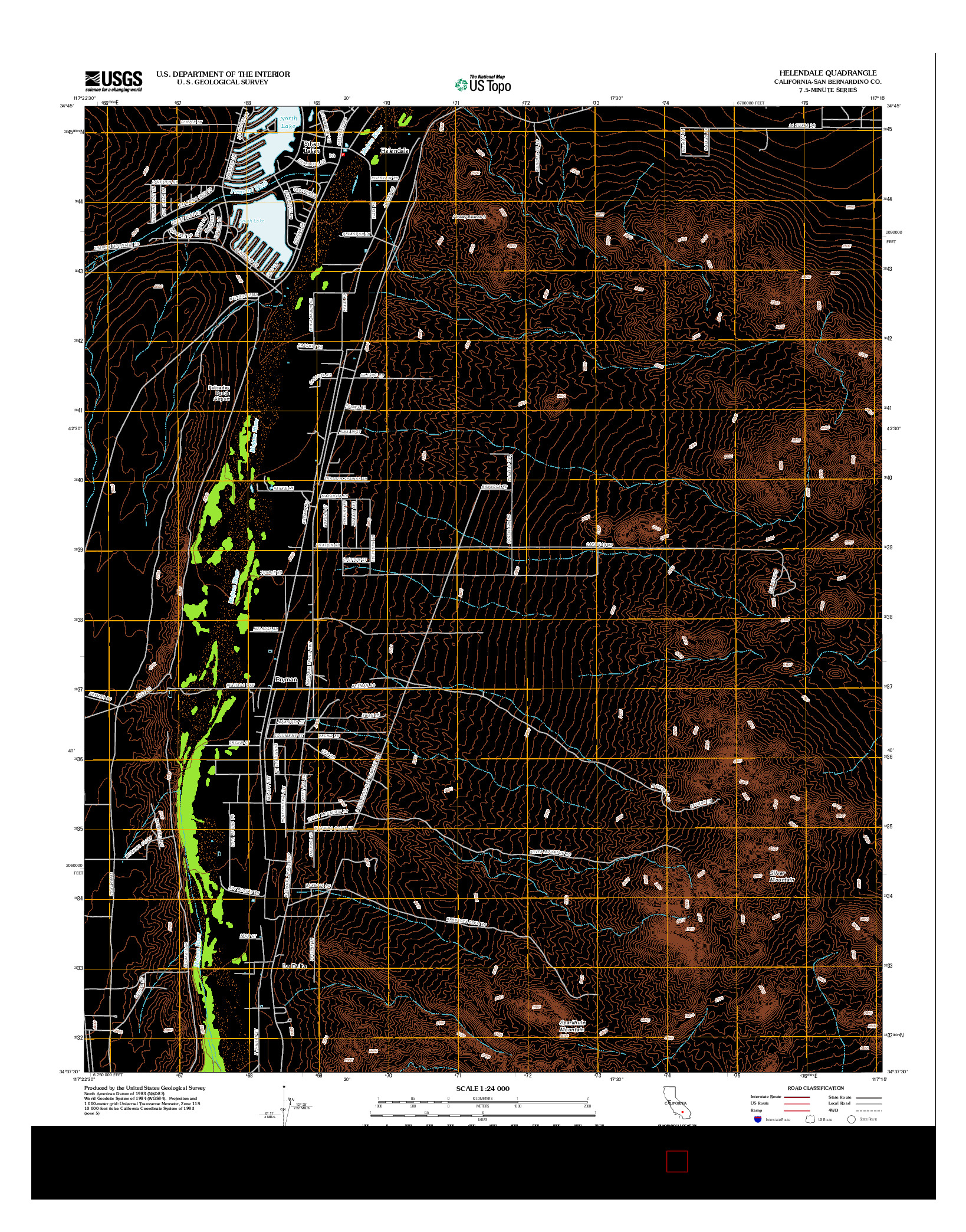 USGS US TOPO 7.5-MINUTE MAP FOR HELENDALE, CA 2012