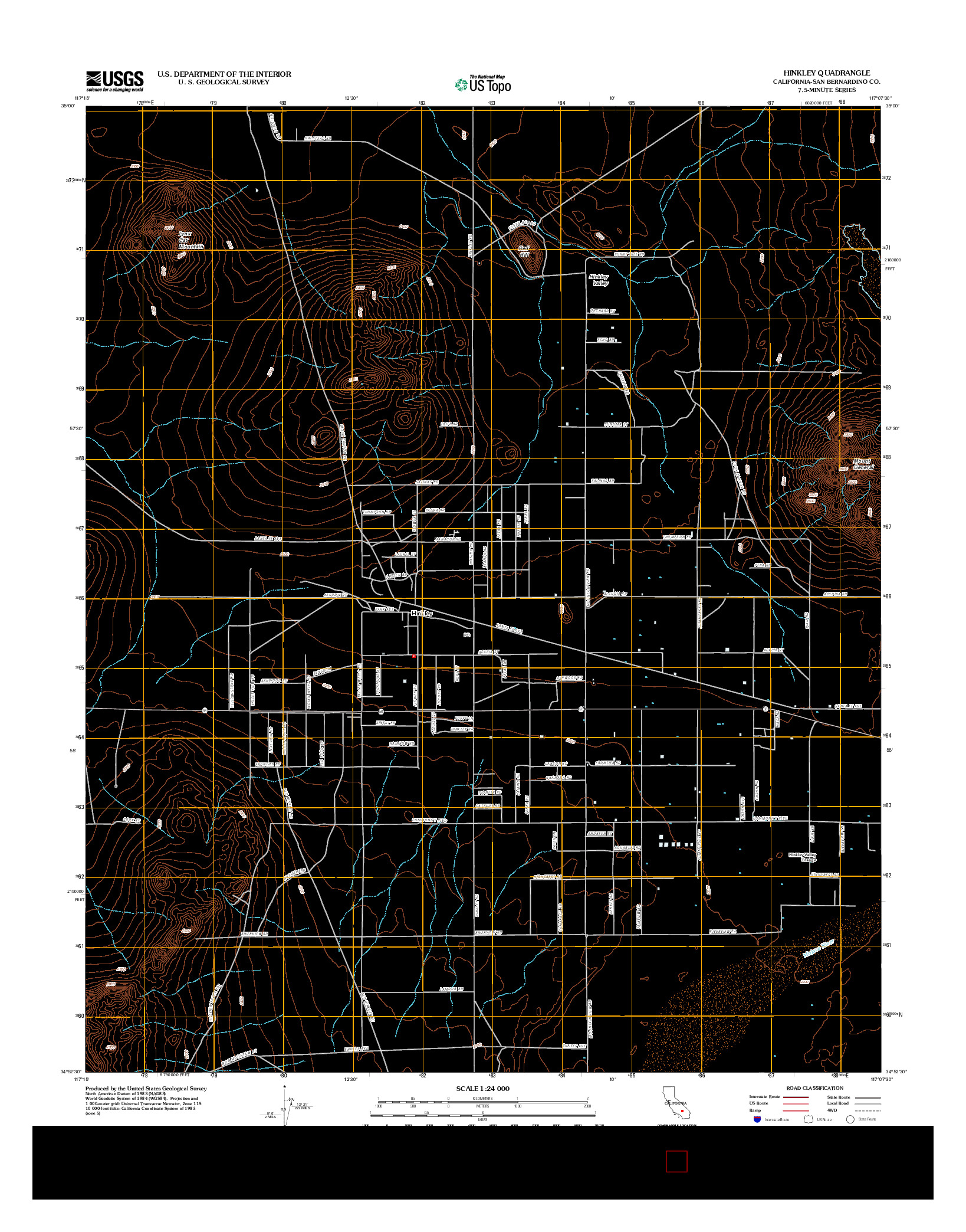 USGS US TOPO 7.5-MINUTE MAP FOR HINKLEY, CA 2012