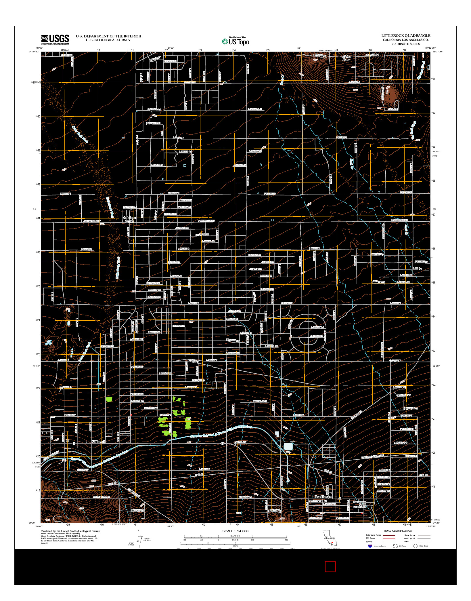 USGS US TOPO 7.5-MINUTE MAP FOR LITTLEROCK, CA 2012