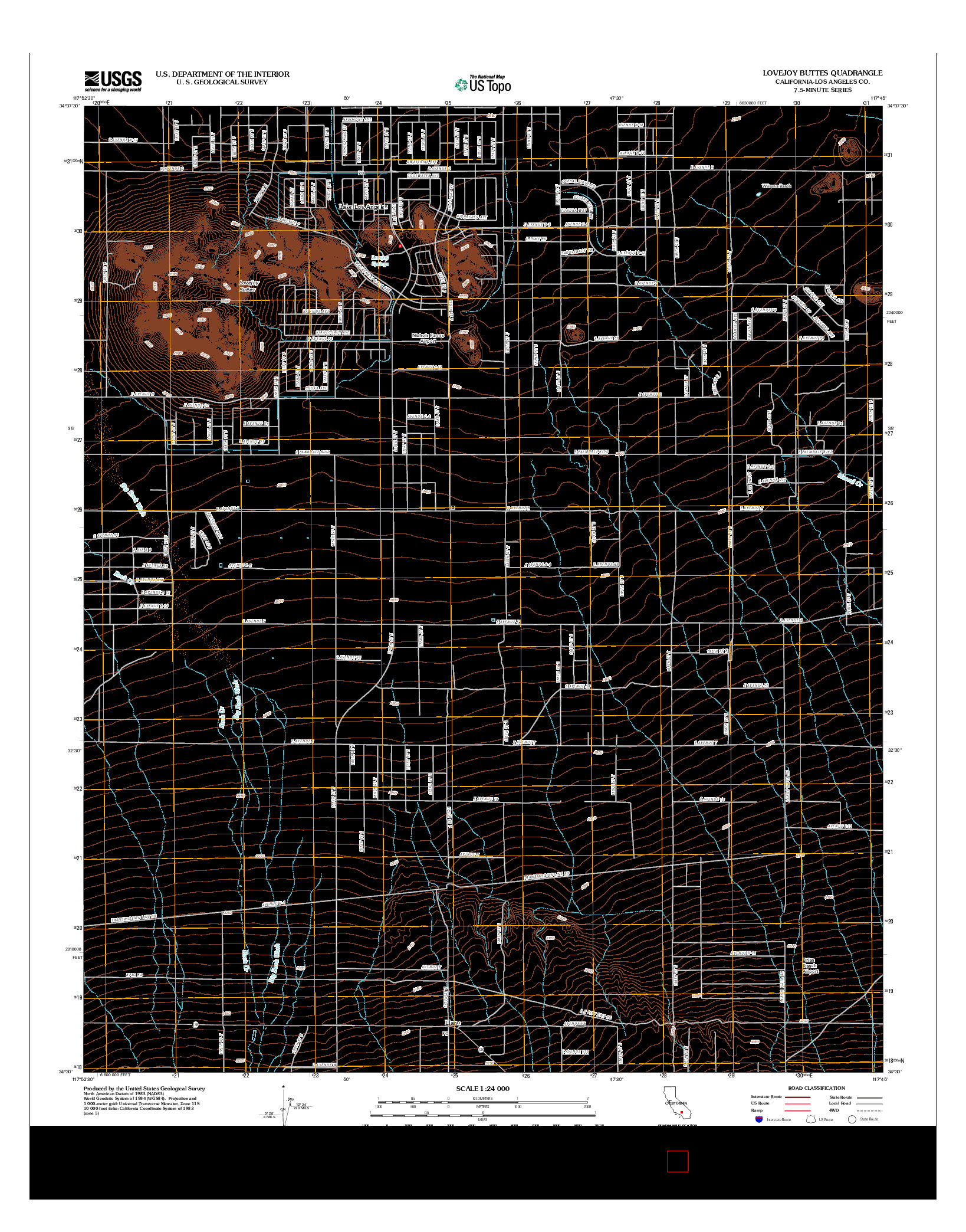 USGS US TOPO 7.5-MINUTE MAP FOR LOVEJOY BUTTES, CA 2012