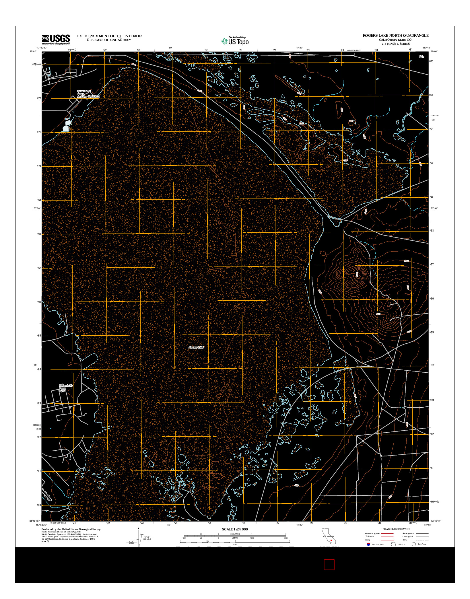 USGS US TOPO 7.5-MINUTE MAP FOR ROGERS LAKE NORTH, CA 2012
