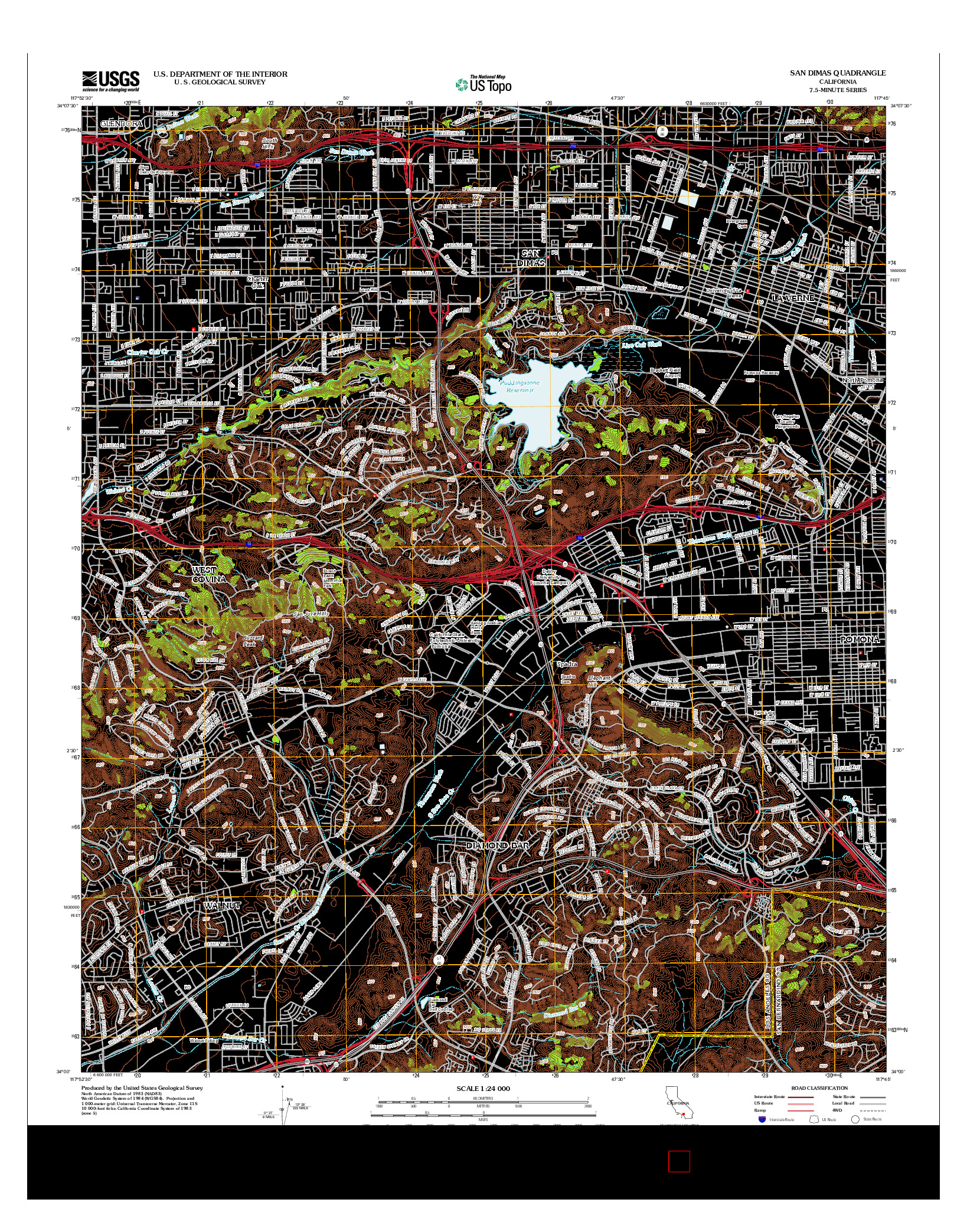 USGS US TOPO 7.5-MINUTE MAP FOR SAN DIMAS, CA 2012