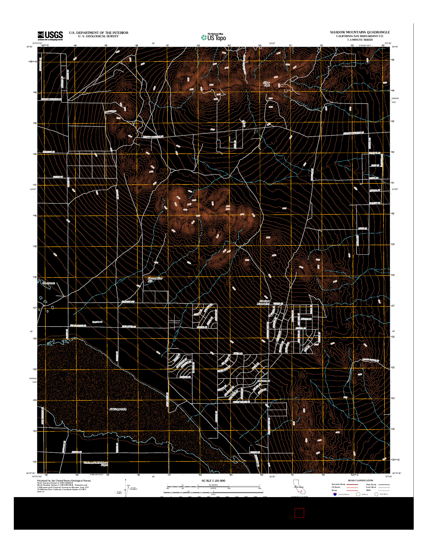 USGS US TOPO 7.5-MINUTE MAP FOR SHADOW MOUNTAINS, CA 2012