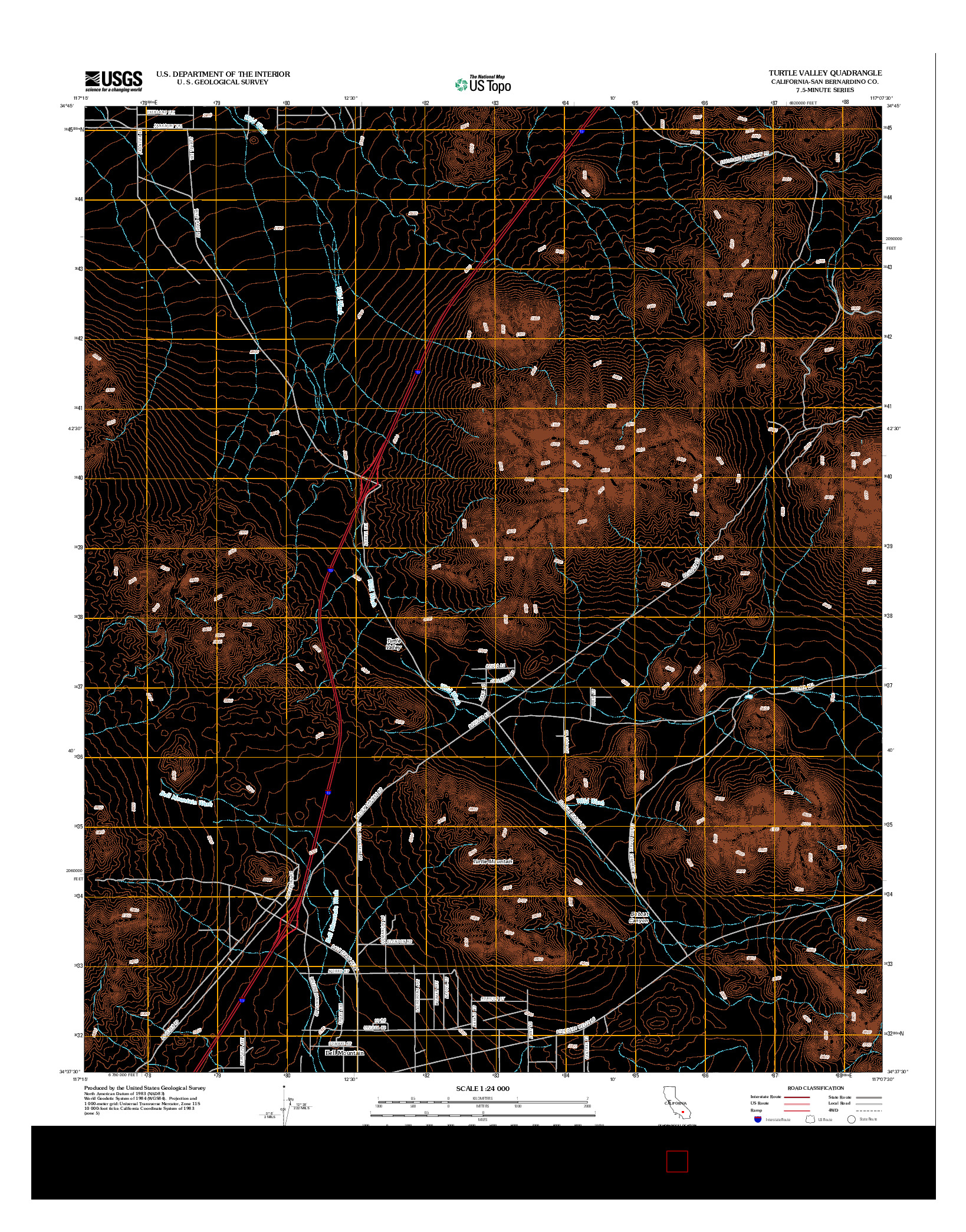 USGS US TOPO 7.5-MINUTE MAP FOR TURTLE VALLEY, CA 2012